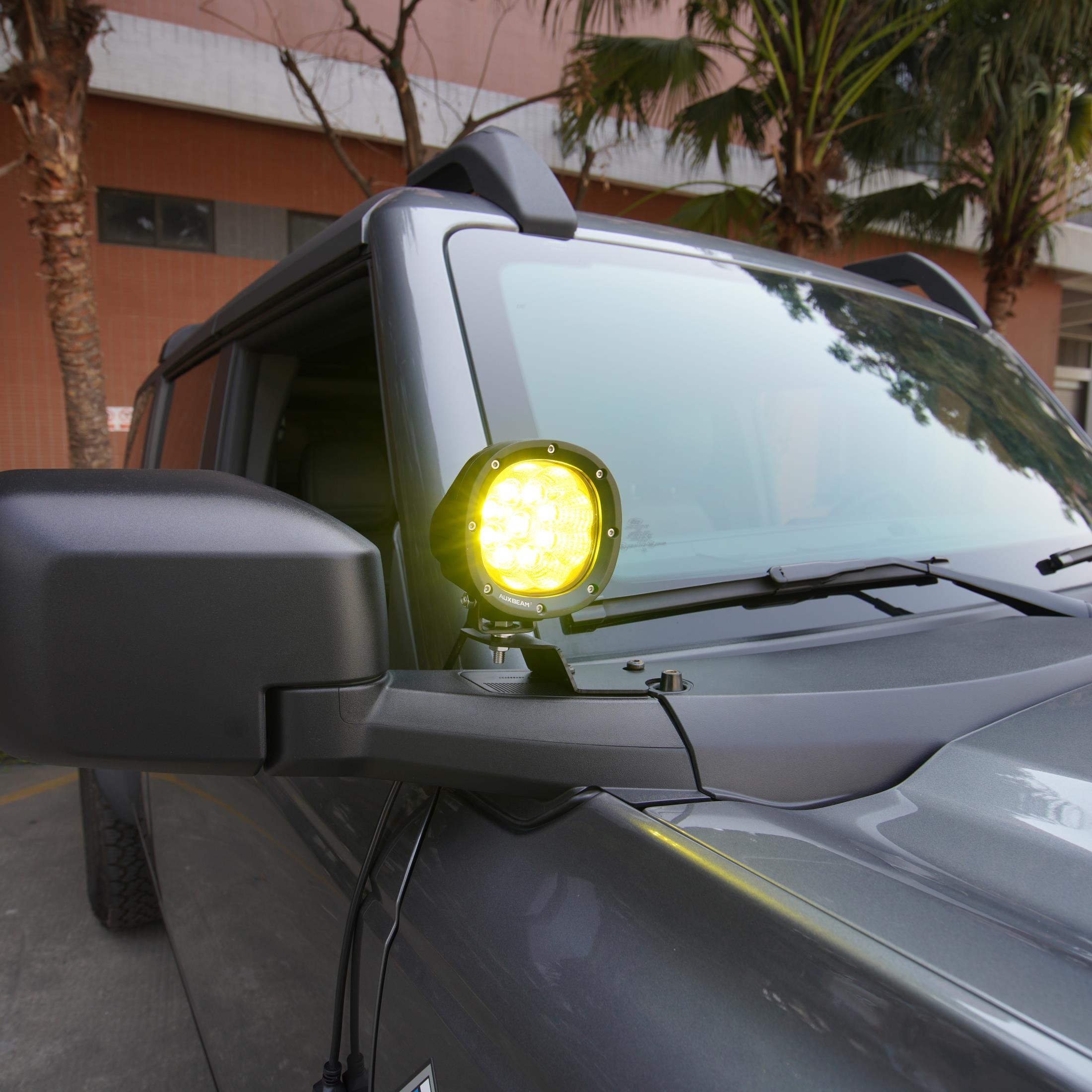 Auxbeam P4 Series 4" LED Driving Lights – 90W, 9,000LM, Amber Flood Beam
