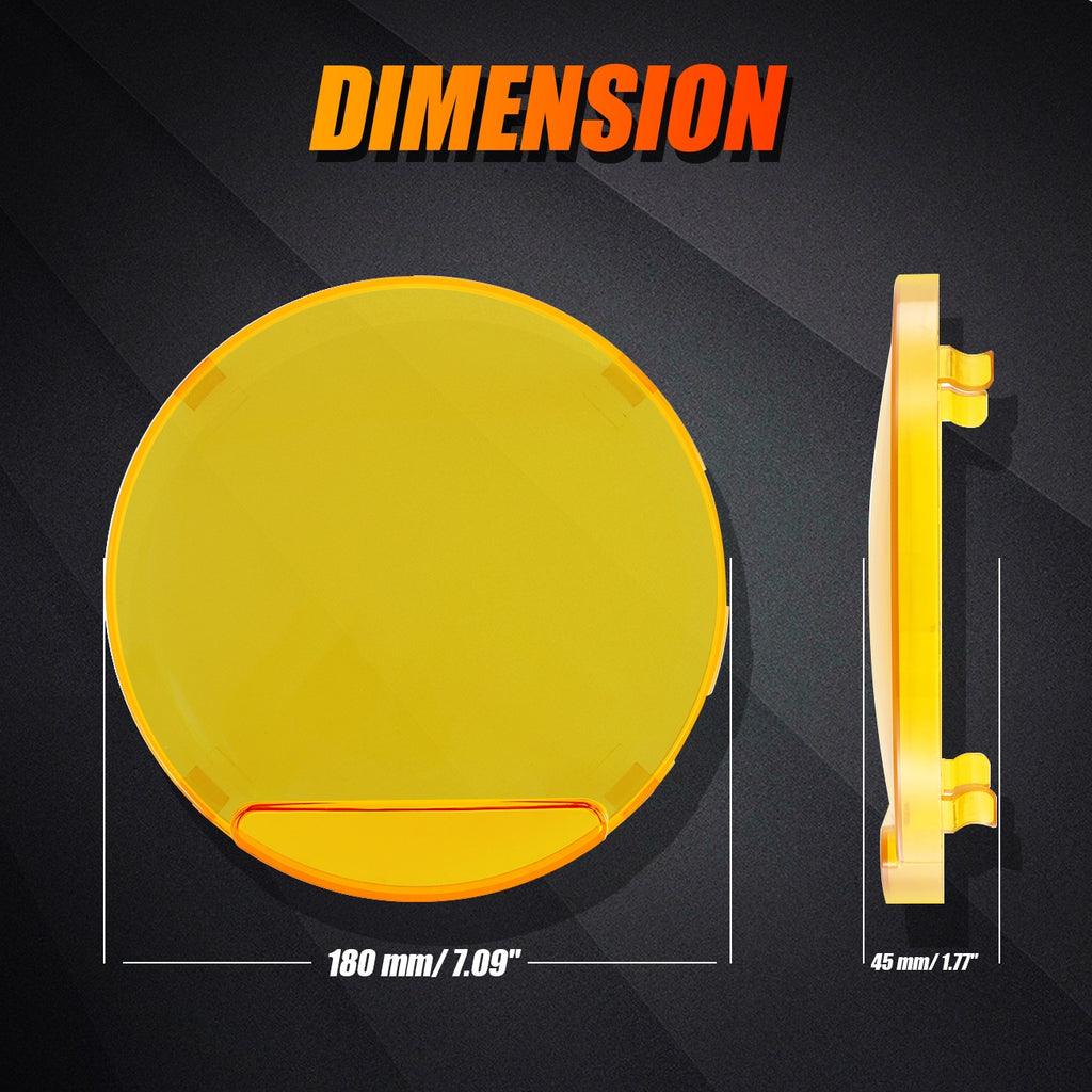 Auxbeam 7" 240W Round LED Driving Lights – Off-Road Spot Beam with DRL, Amber/Black Covers Optional for SUV, ATV, UTV, Truck & Boat (2 Pack)