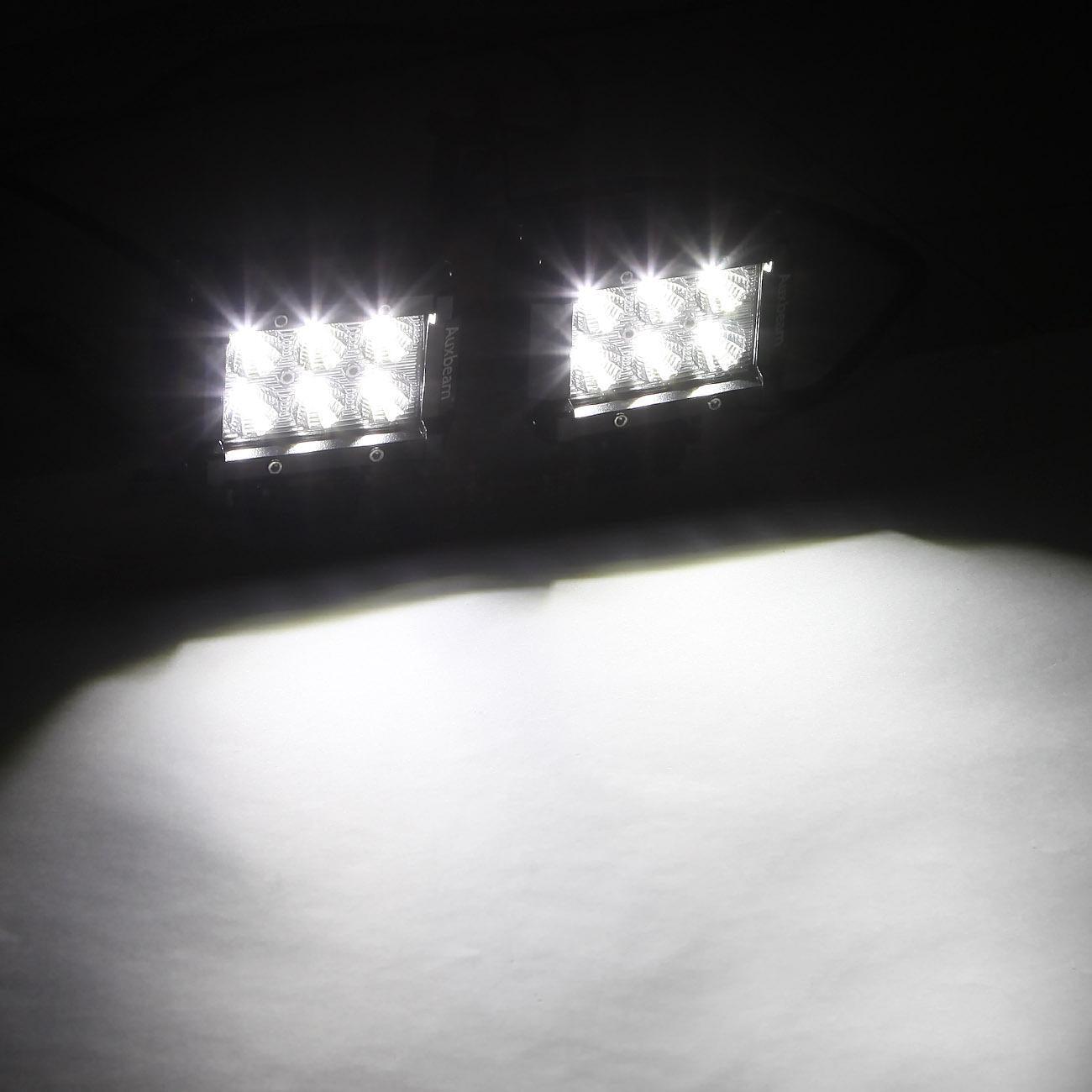 Auxbeam Classic-SM Series 4" LED Pod Lights – Dual Row, 6000K White, Spot/Flood Beam