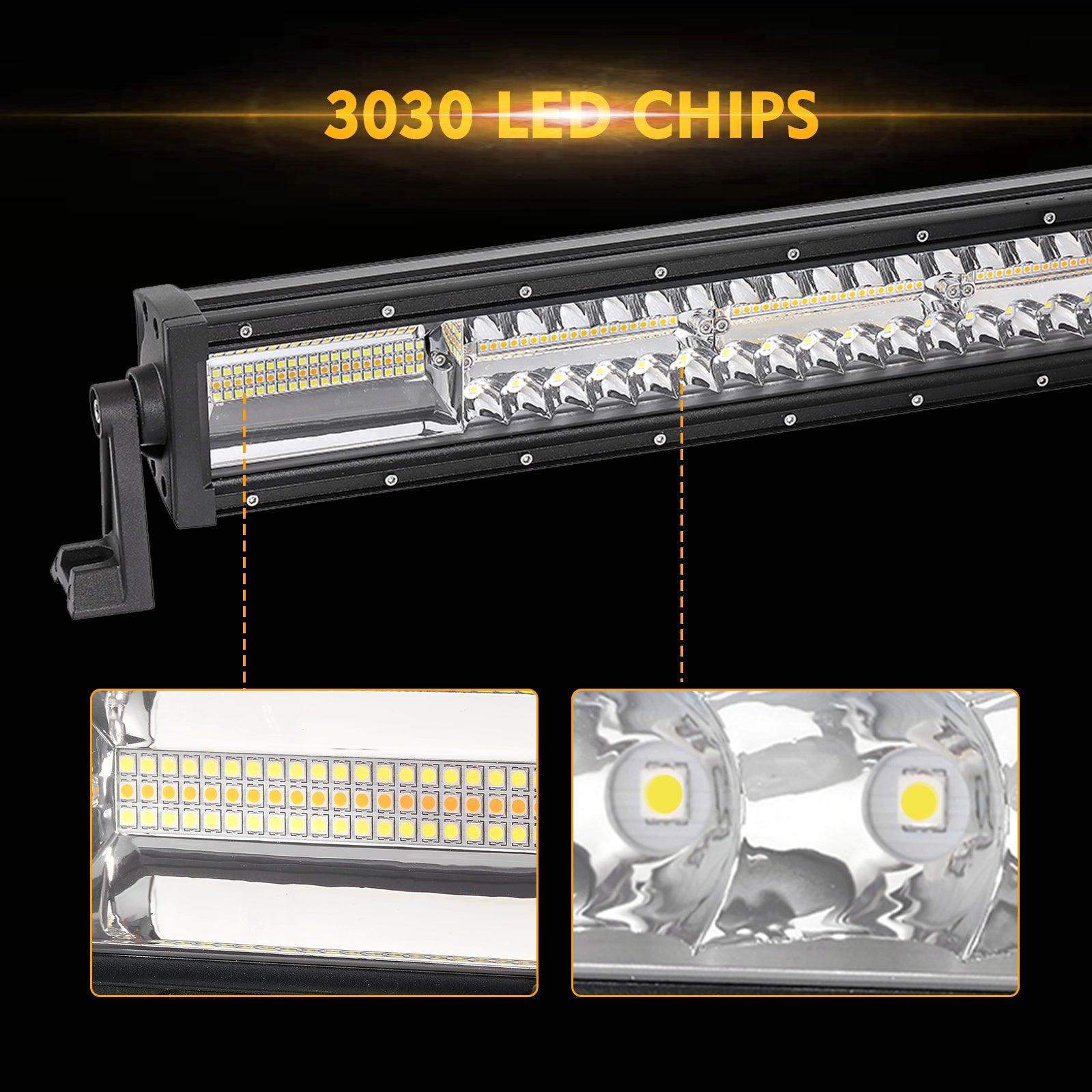 Auxbeam 6 Modes Series 22" LED Light Bar – White & Amber, Off-Road