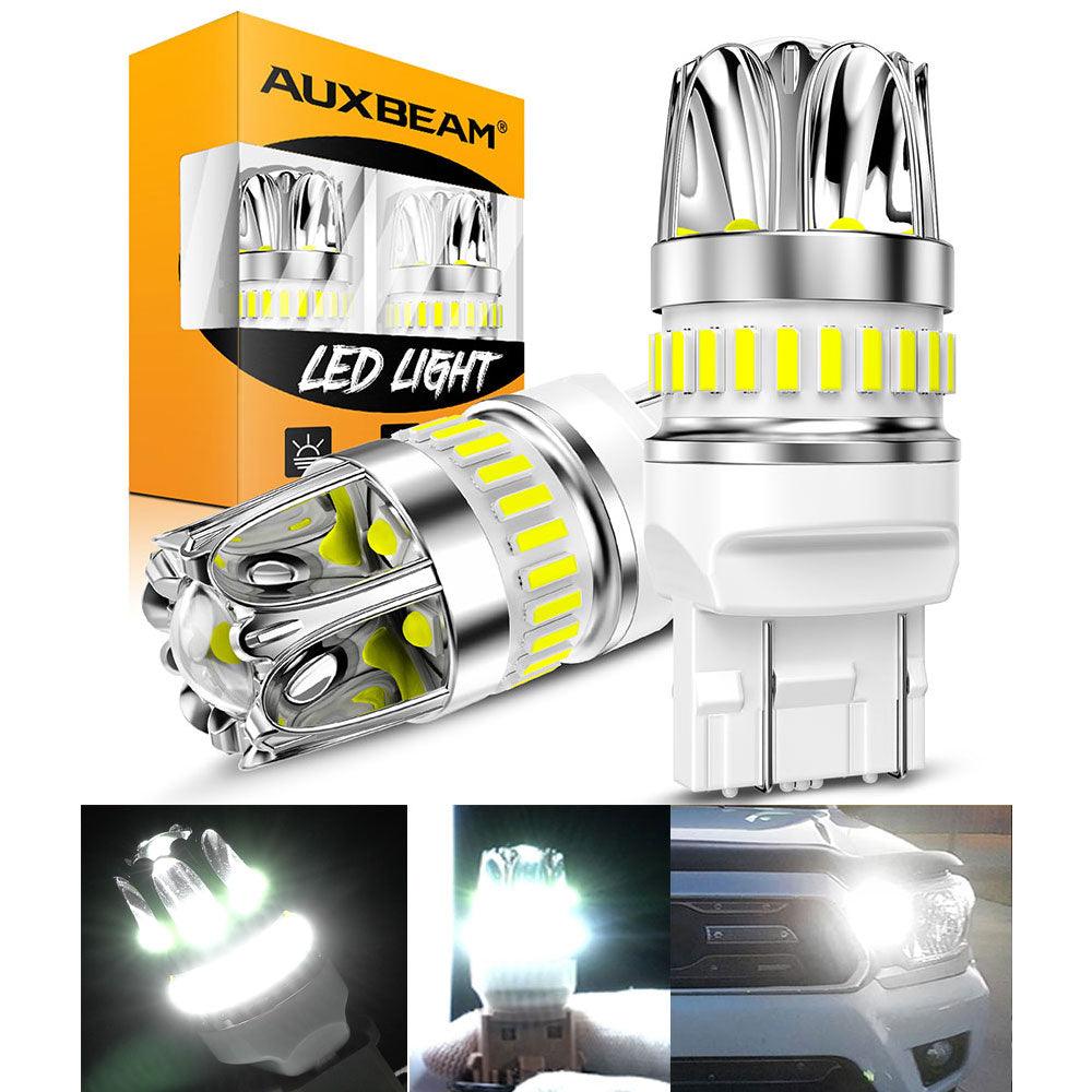 Auxbeam T20 / 7443 / 7440 LED Bulbs – Y2 Series, Backup/Reverse/Turn Signal/Brake/Tail Lights, 14W, 6000LM, 6500K White, CAN-Bus Error-Free (2 Pack)