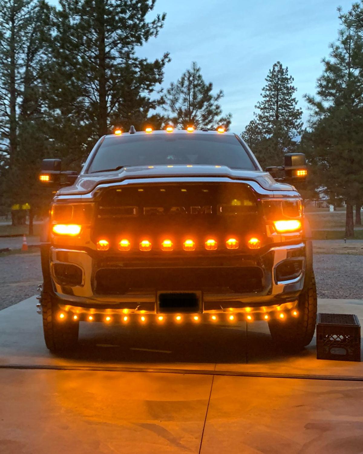 Auxbeam V-MAX Series 4" LED Pod Lights – 92W, 8,960LM, Spot Beam, Amber DRL