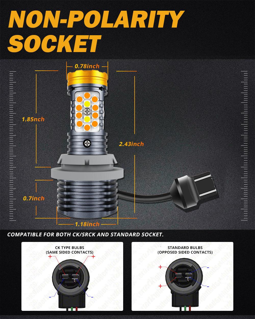 Auxbeam T20 / 7443 / 7440 LED Turn Signal & DRL Bulbs – B31 Series, 800% Brighter, Switchback White & Amber, CAN-Bus Error-Free (2 Pack)