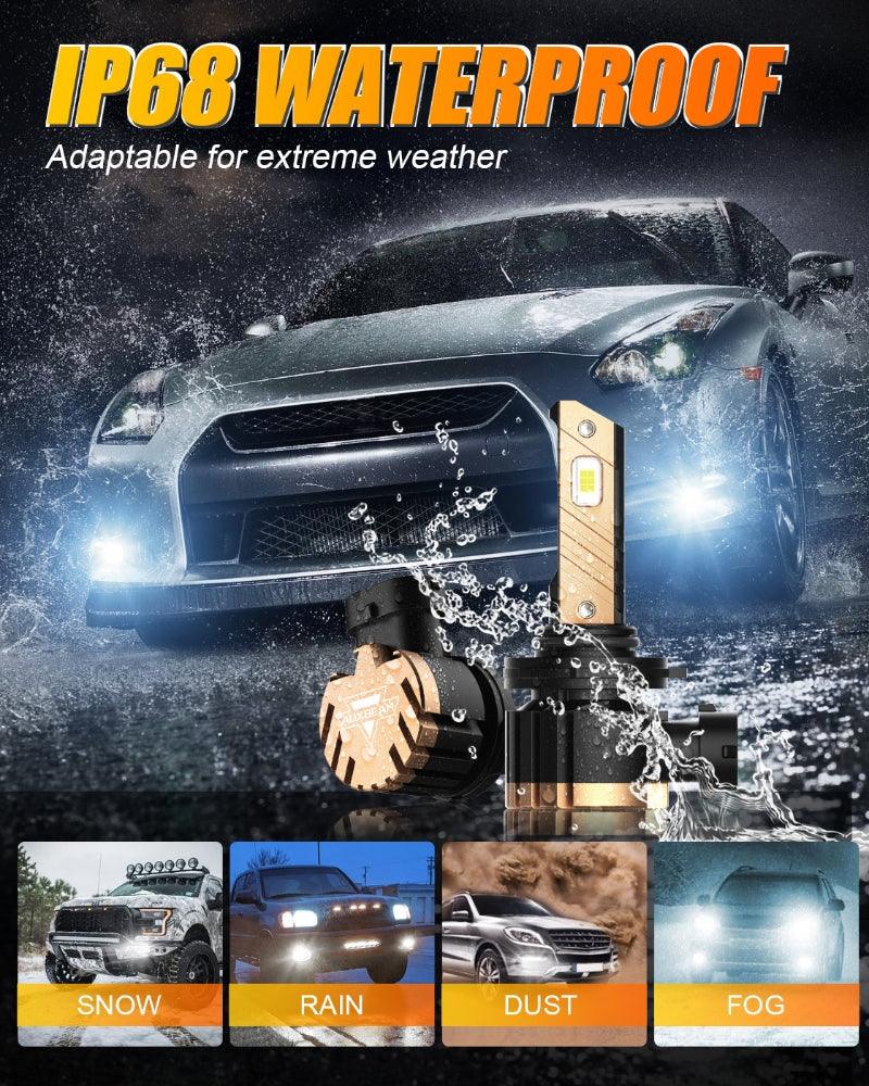 Auxbeam 9006 / HB4 LED Fog Light & DRL Bulbs – Z3 Series, 44W, 8000LM, 6500K Cool White (2 Pack)