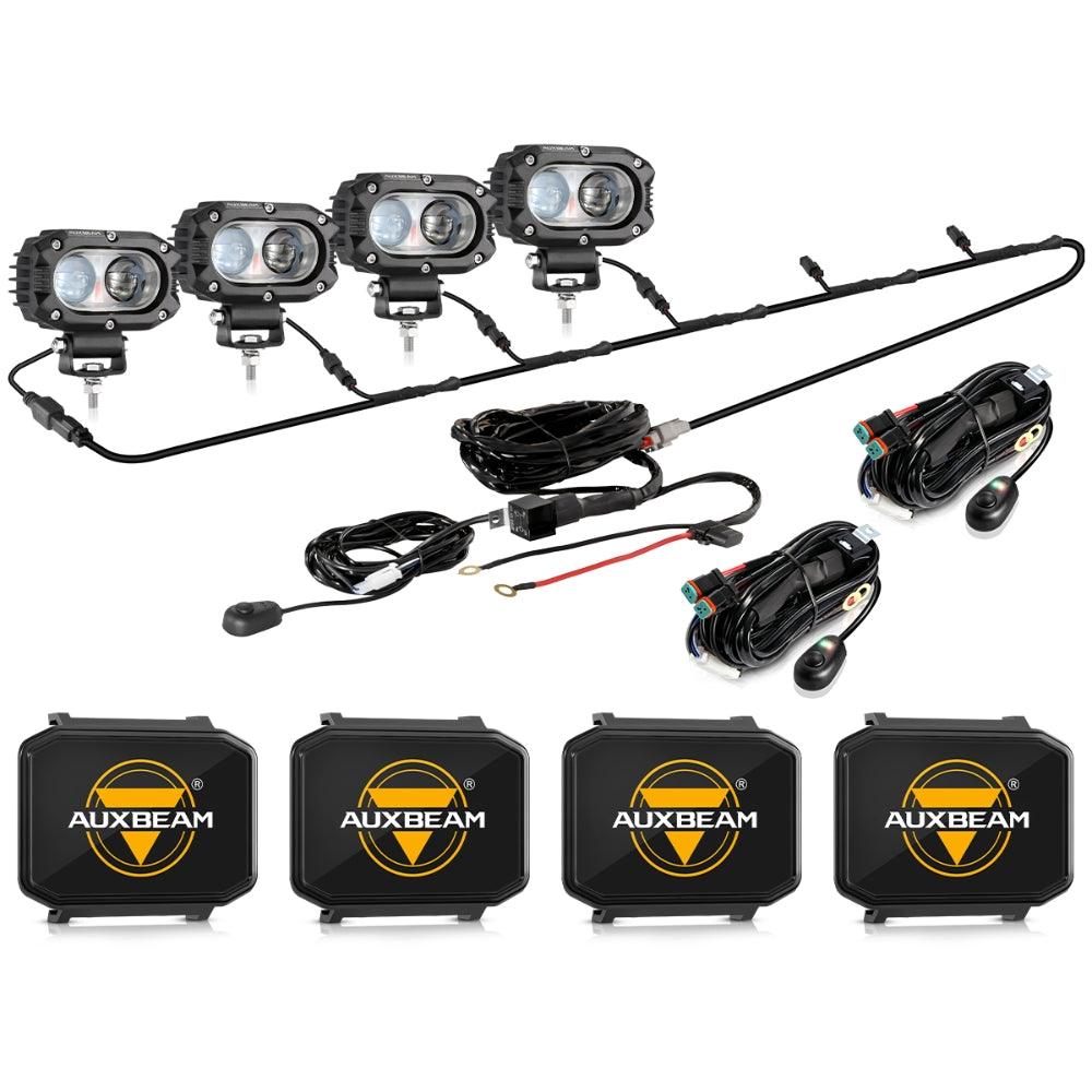 Auxbeam R4 Series 4" 60W LED Pod Lights – Spot Beam, White Driving Lights