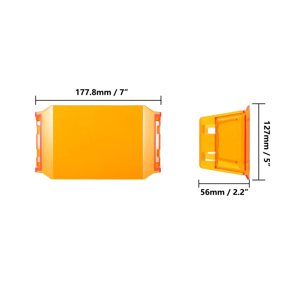 Auxbeam V-MAX Series LED Pod Light Covers – 4"/5"/7", Dark Amber