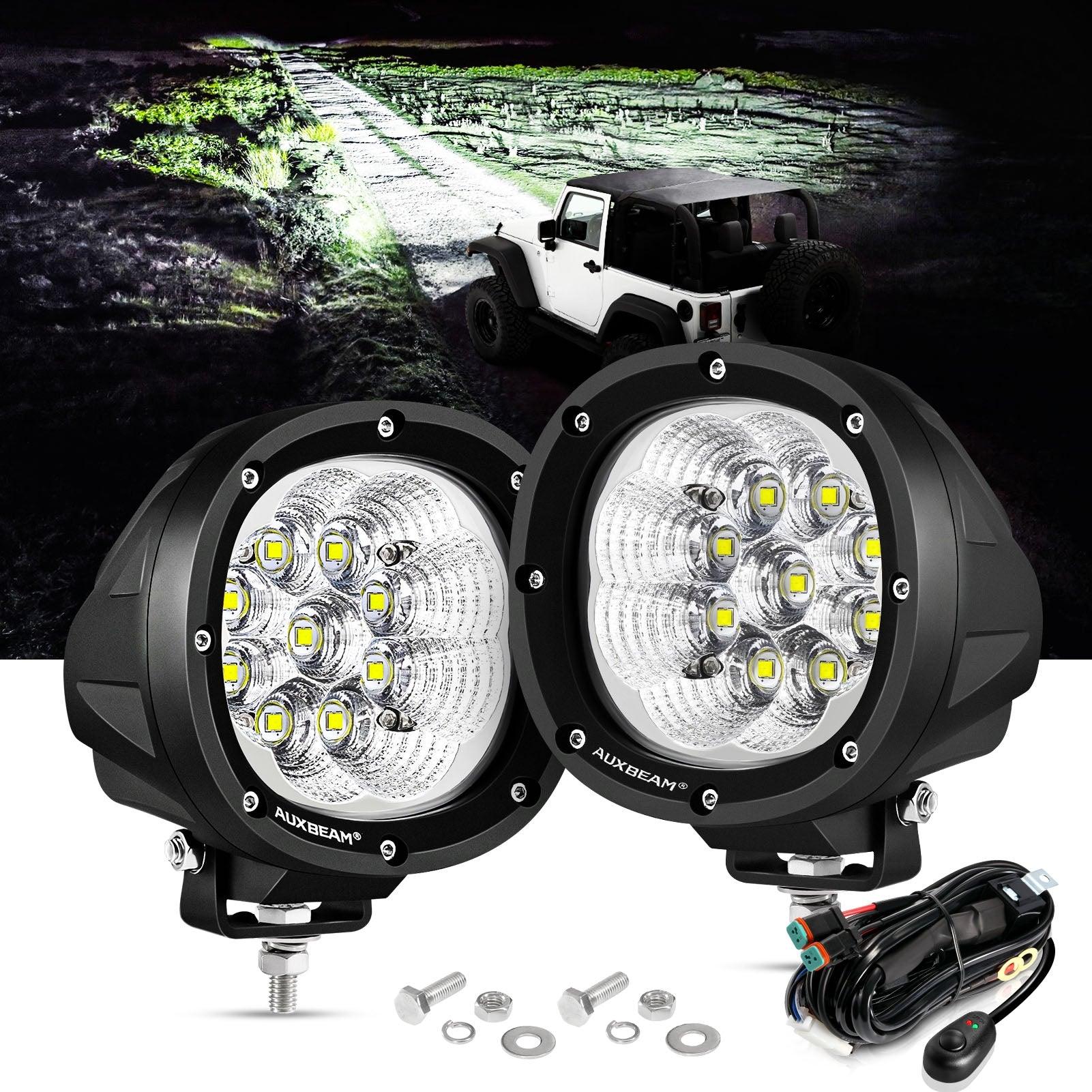 Auxbeam P4 Series 4" LED Driving Lights – 90W, 9,000LM, White Flood Beam