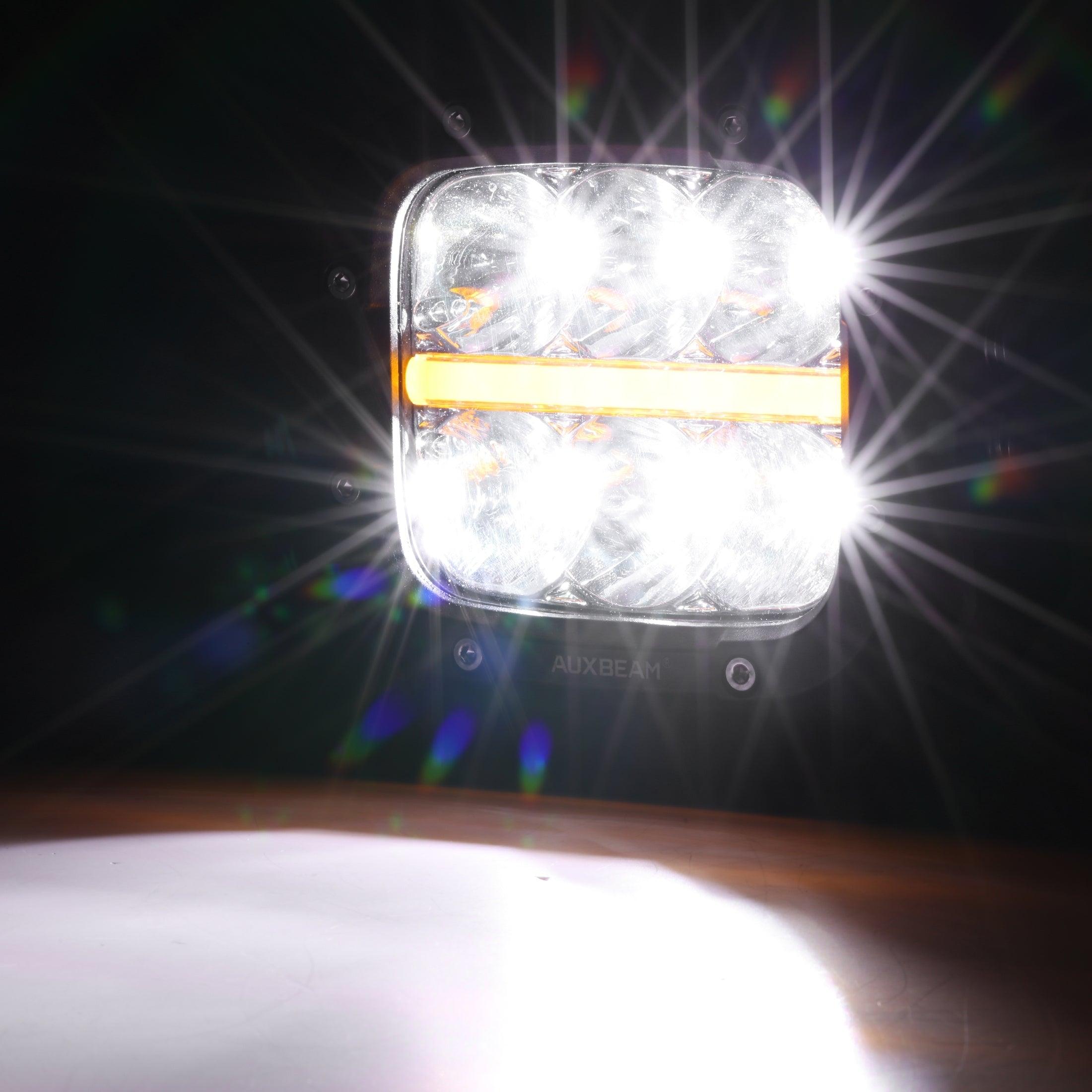 Auxbeam XP-ULTRA Series 5" LED Pods – 132W, 15,600LM, White/Amber, Amber DRL