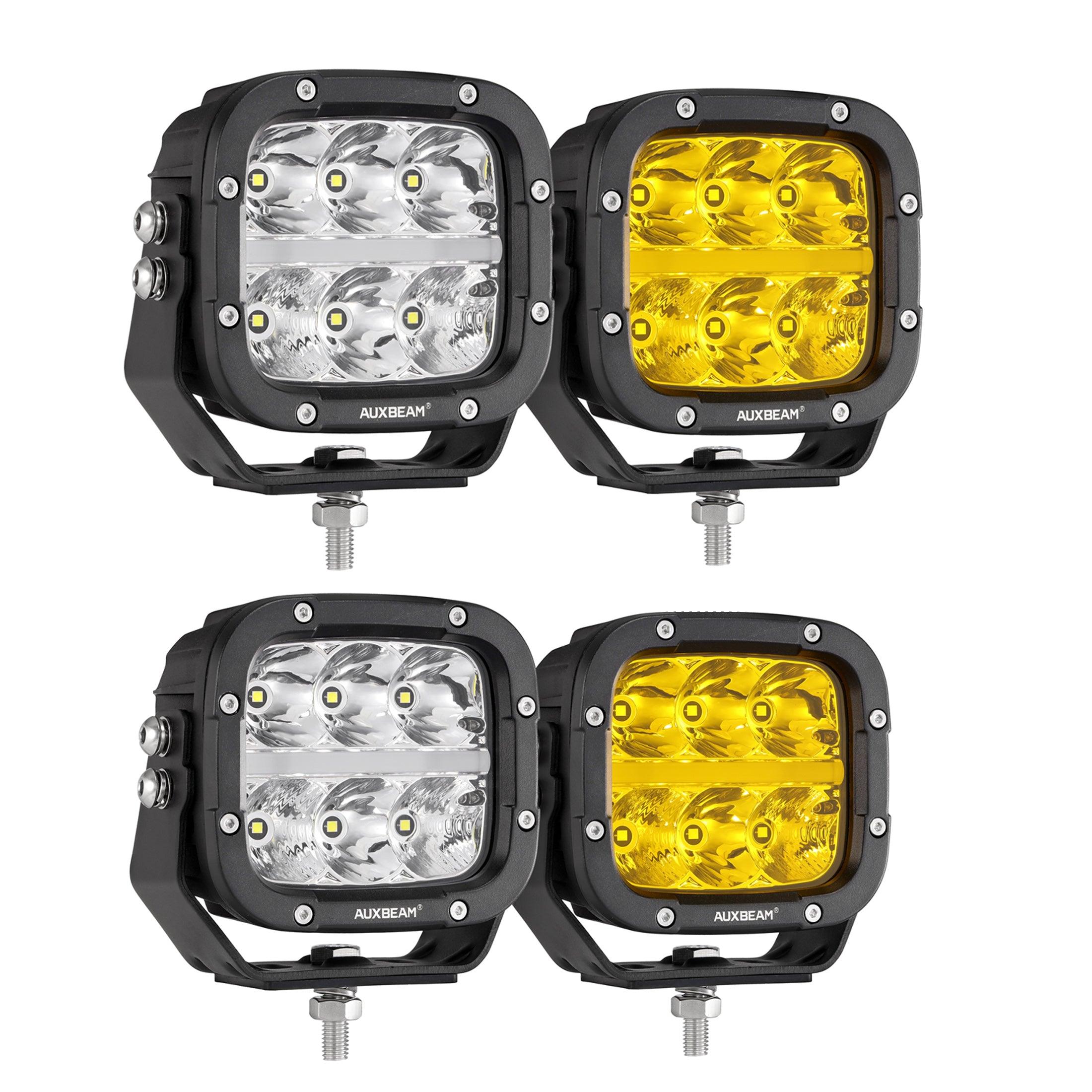Auxbeam XP-ULTRA Series 5" LED Pods – 132W, 15,600LM, White/Amber, Amber DRL