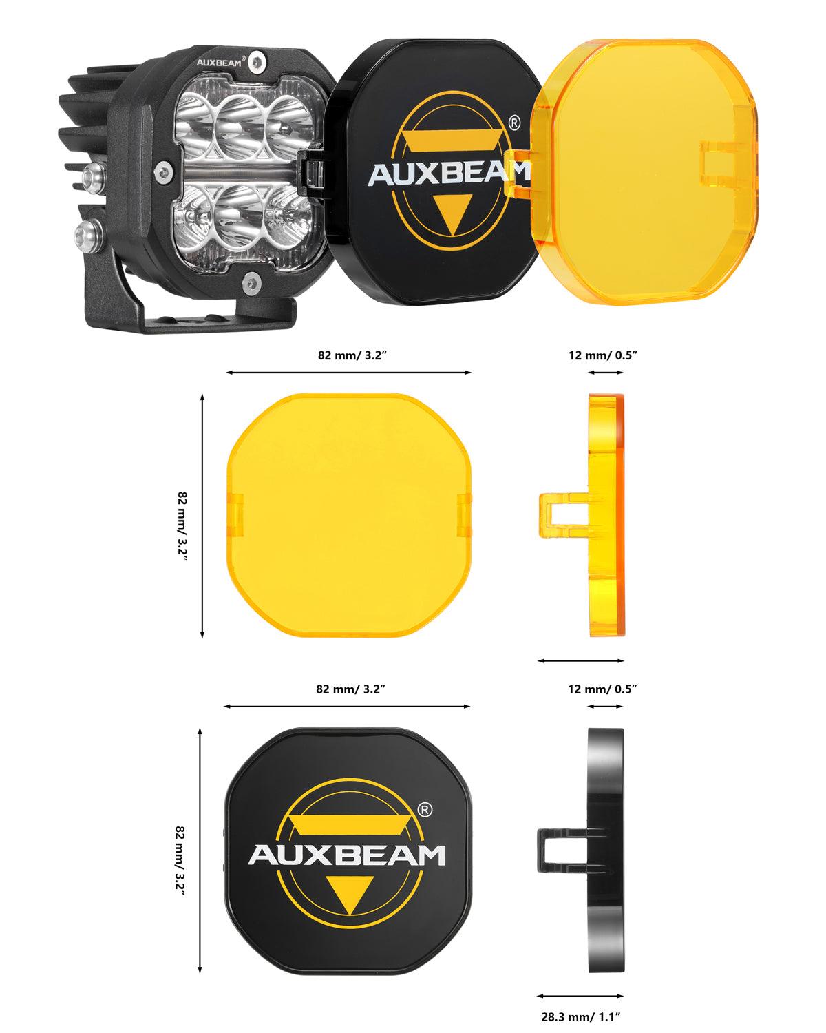 Auxbeam XP-ULTRA Series 3" LED Combo Pod Lights – 84W, White DRL & Amber Turn Signal