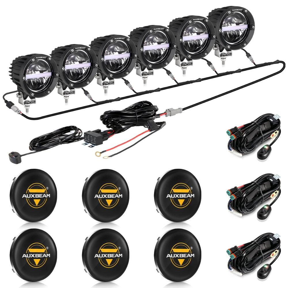 Auxbeam C4 Series 4" LED Pods – 110W, 11,000LM, Amber DRL
