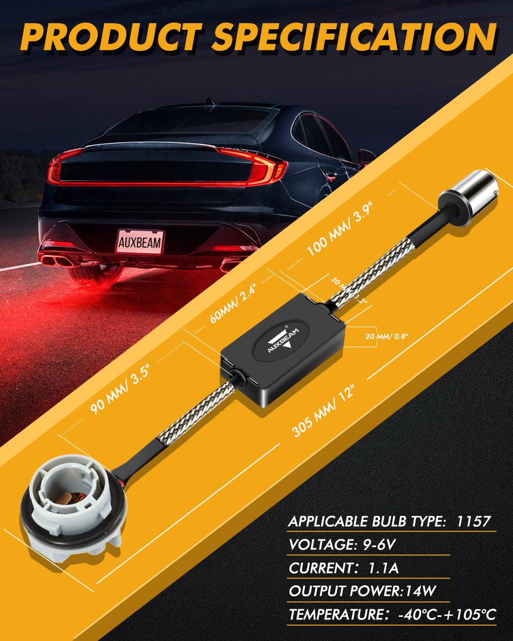 Auxbeam 1157 C8 Model CANBUS Decoder Resistors – Anti-Flicker, Hyper Flash Fix, Turn Signal Error Code Removal (2 Pack)