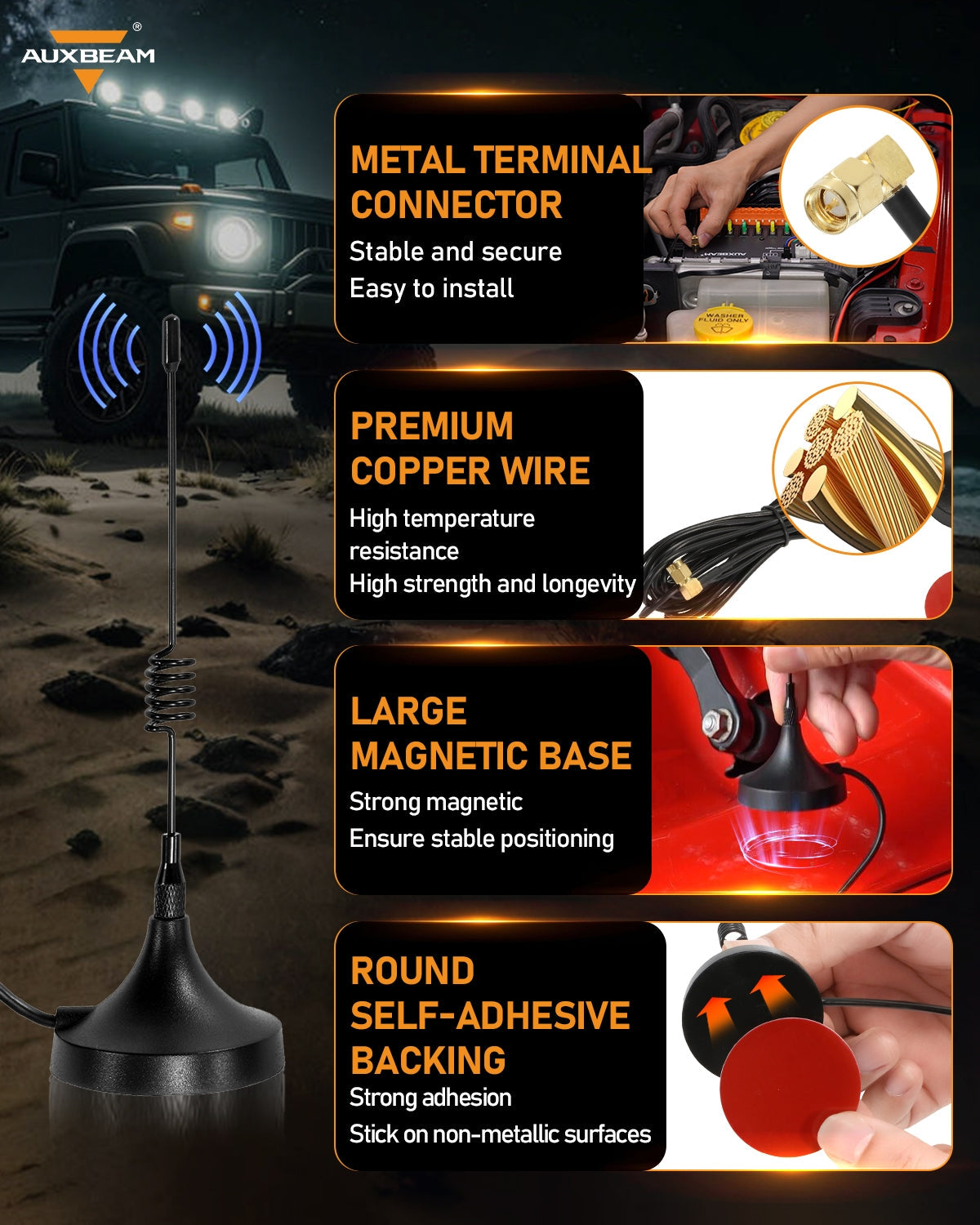 Auxbeam 8 Gang Wireless Remote Control Only for KS-80 Knob Switch Panel