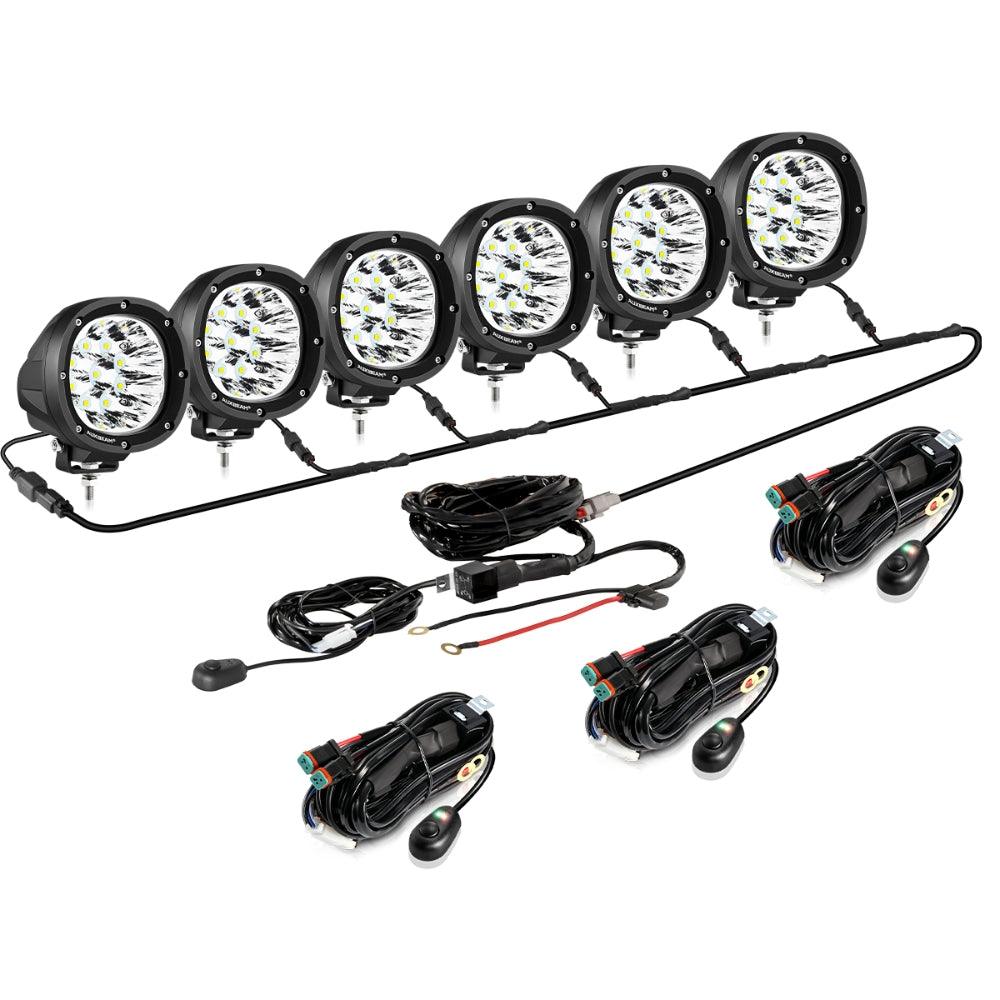 Auxbeam P4 Series 4" 90W Round LED Driving Lights – Spot Beam, White Pod Lights