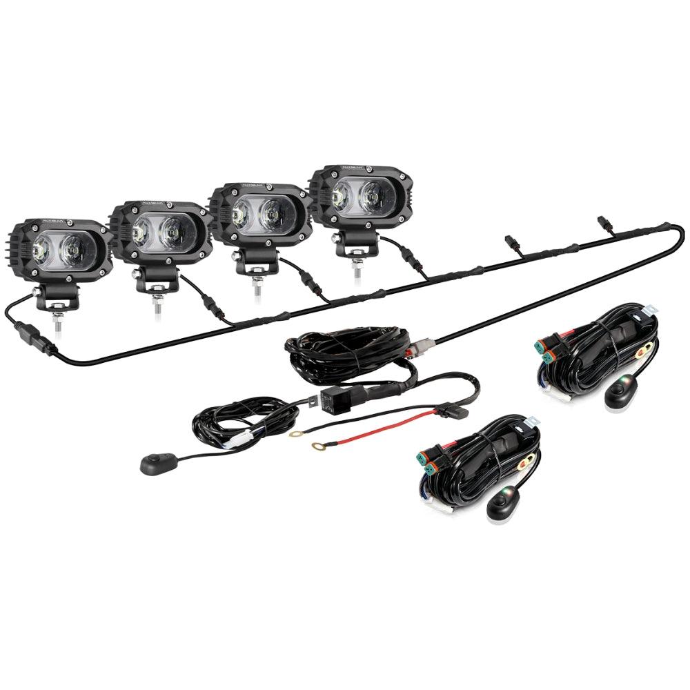 Auxbeam R4 Series 4" LED Light Pods – 60W, 120° Wide Beam, Corrugated Lens