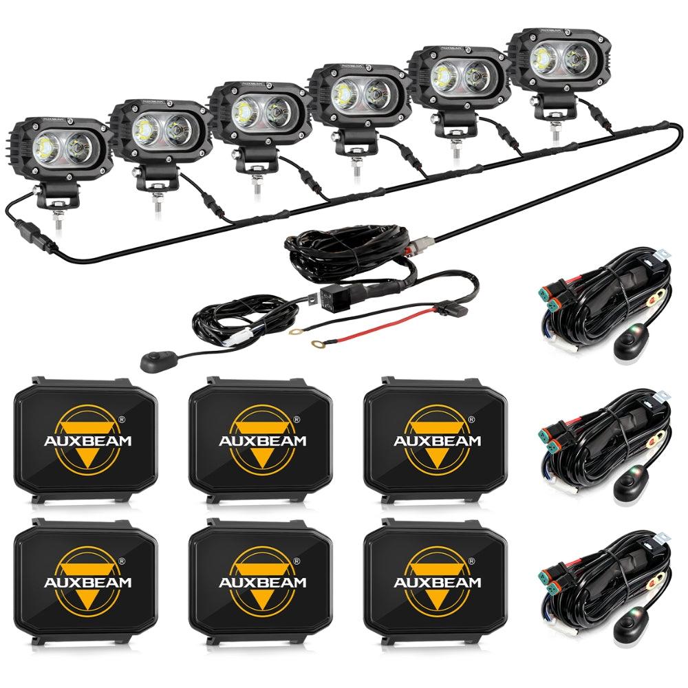 Auxbeam R4 Series 4" LED Pod Lights – 60W, White Flood Beam