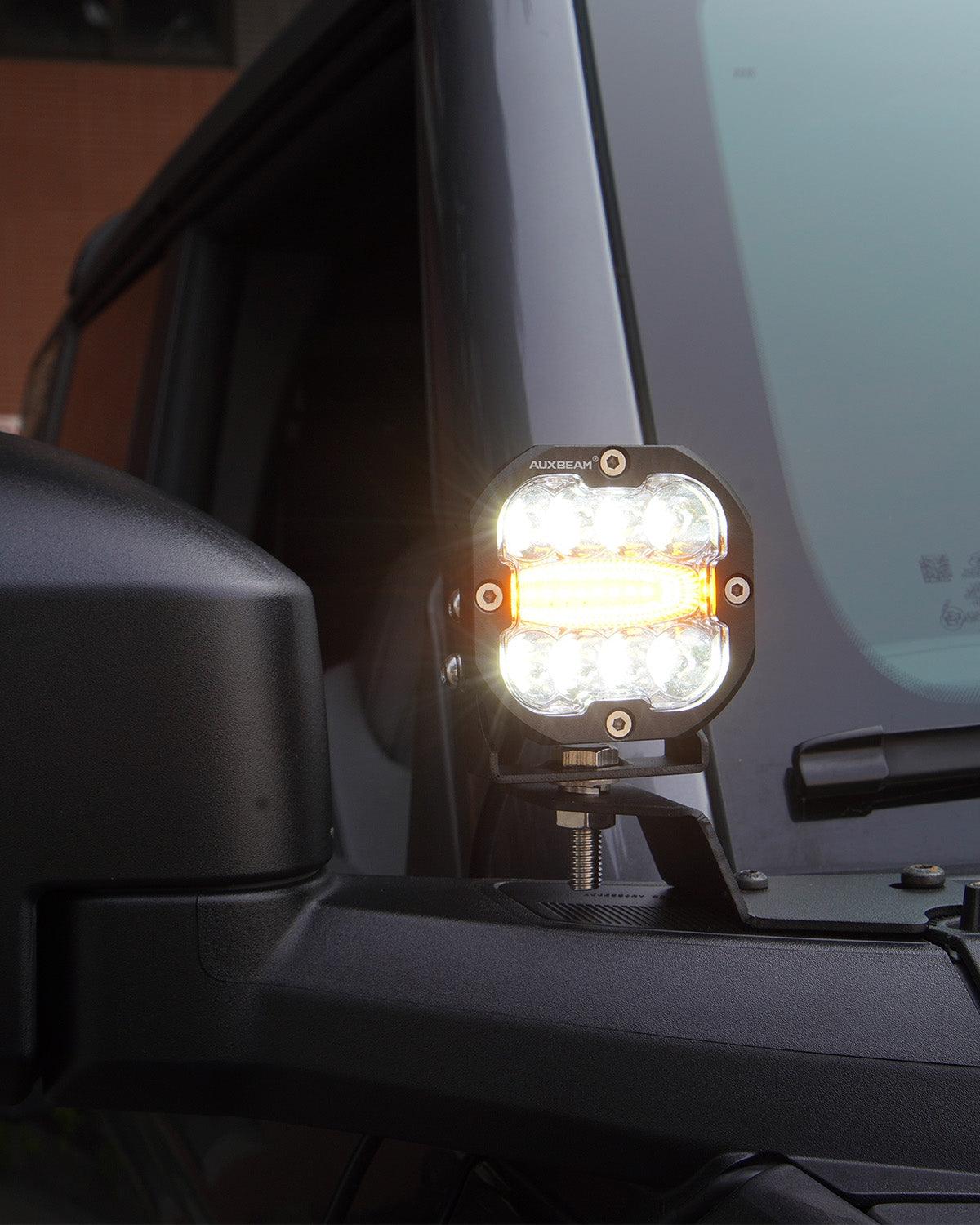 Auxbeam XP-ULTRA Series 3" LED Pods – 96W, 9,600LM, White/Amber, 6 Modes