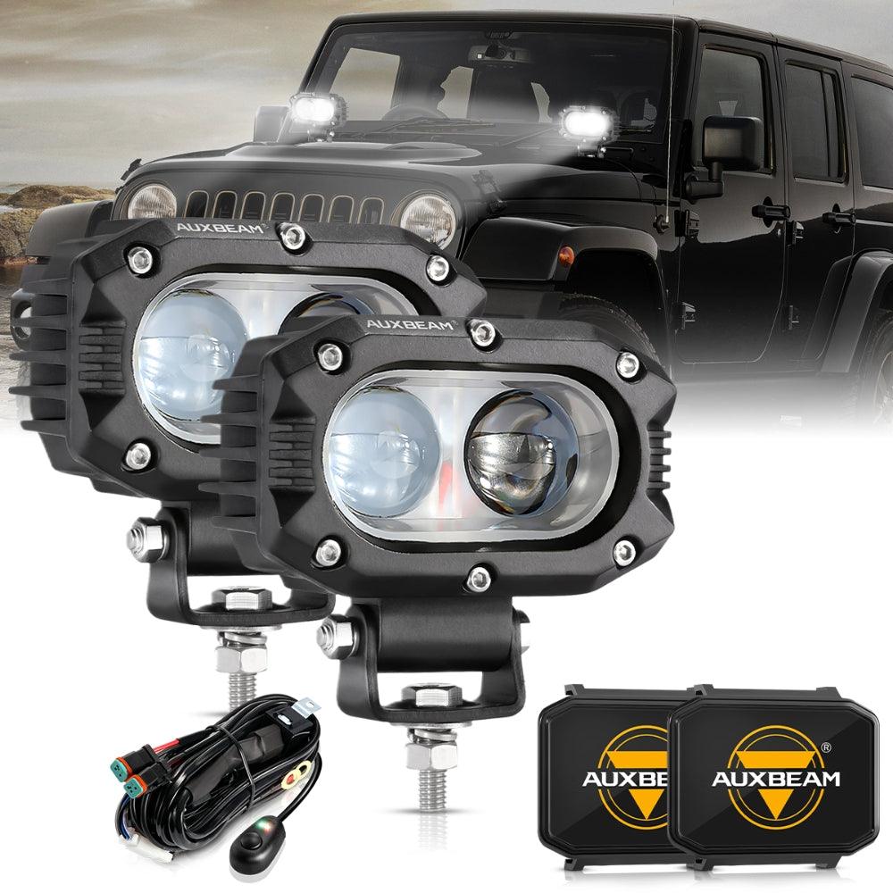 Auxbeam R4 Series 4" 60W LED Pod Lights – Spot Beam, White Driving Lights