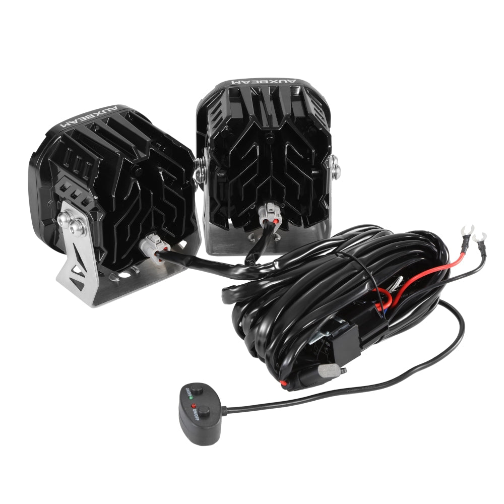 Auxbeam XP-ULTRA Series 4.5" LED Pod Lights – Flood Beam, Amber DRL