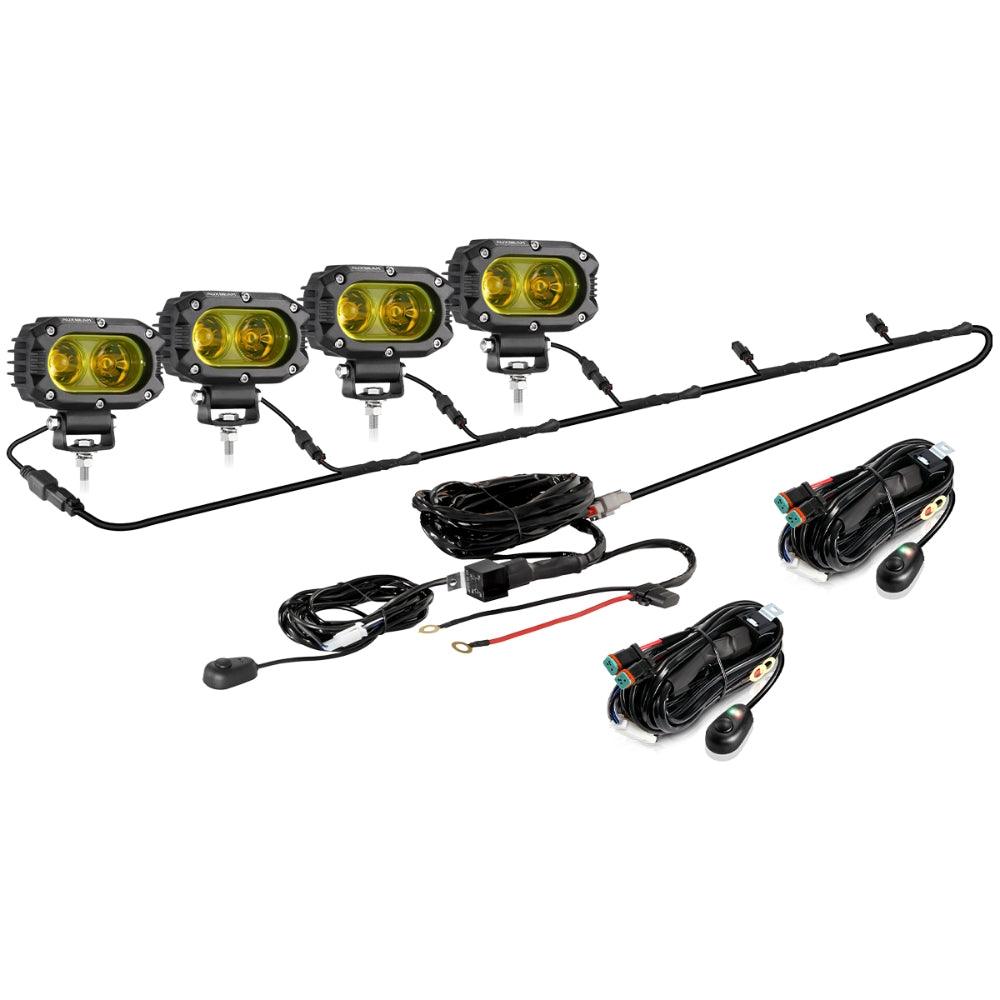 Auxbeam R4 Series 4" LED Pods – 60W, Amber Flood Beam