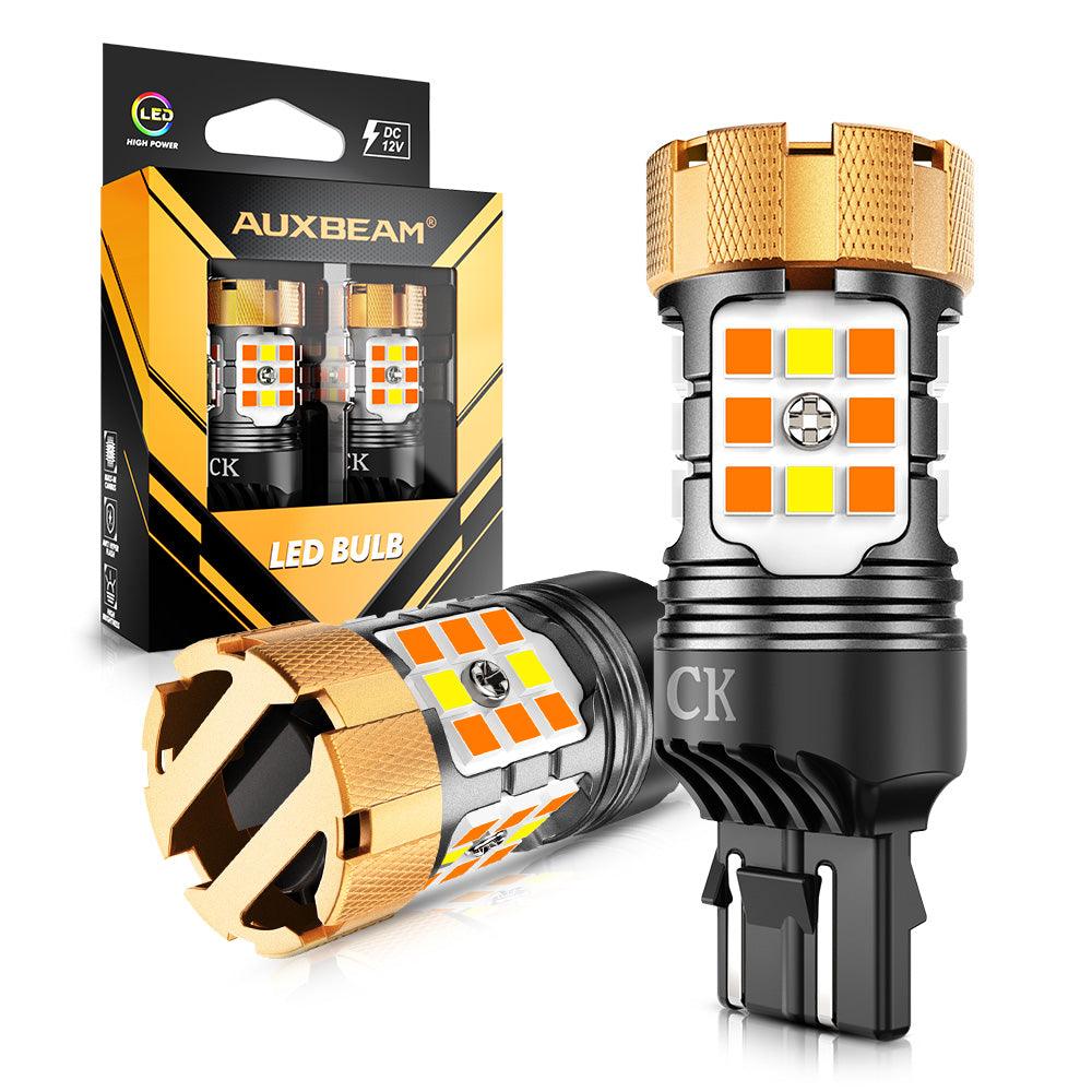 Auxbeam 7443 US-CK LED Turn Signal & DRL Bulbs – B21-PRO Series, 50W, 4000LM, Switchback White & Amber, CAN-Bus Error-Free (2 Pack)