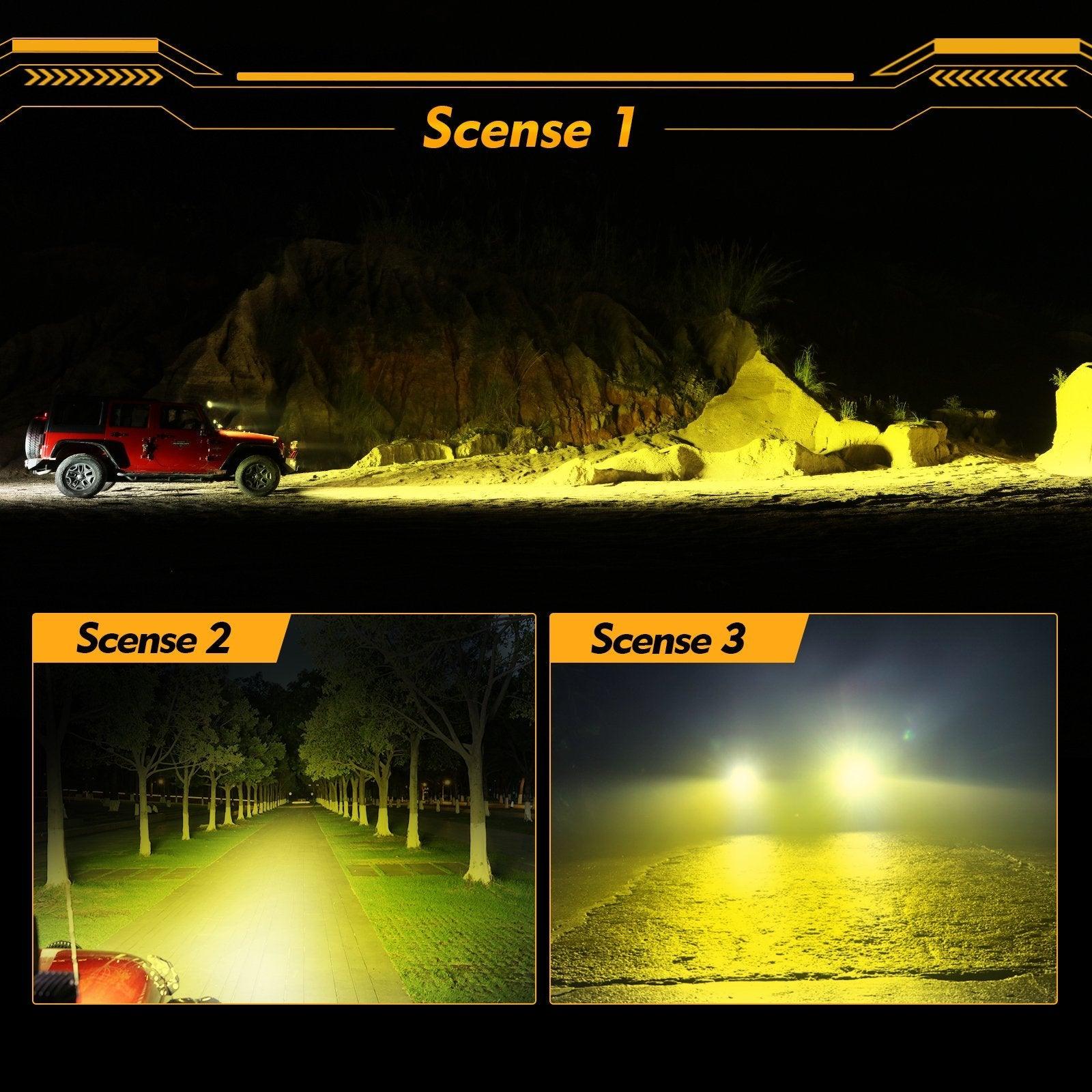Auxbeam P4 Series 4" LED Driving Lights – 90W, Amber Spot Beam