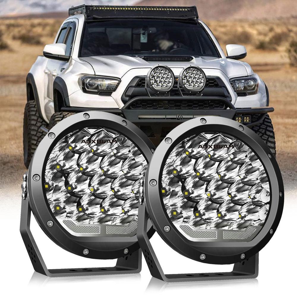Auxbeam 7" 178W Round LED Driving Lights – Spot Beam, Off-Road (2 Pack)