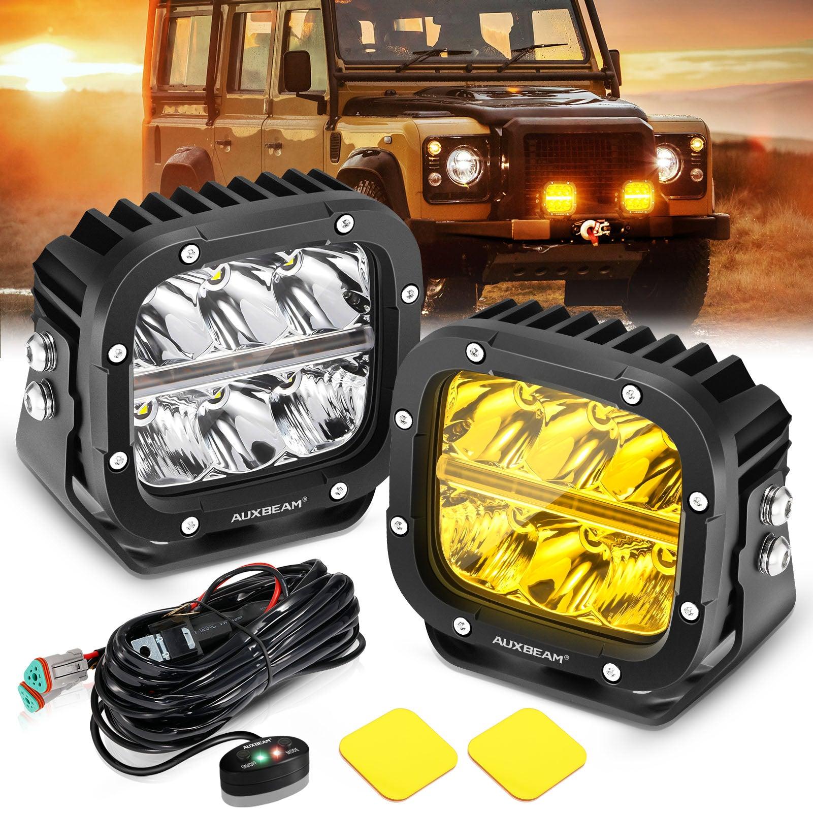Auxbeam XP-ULTRA Series 5" LED Pods – 132W, 15,600LM, White/Amber, Amber DRL