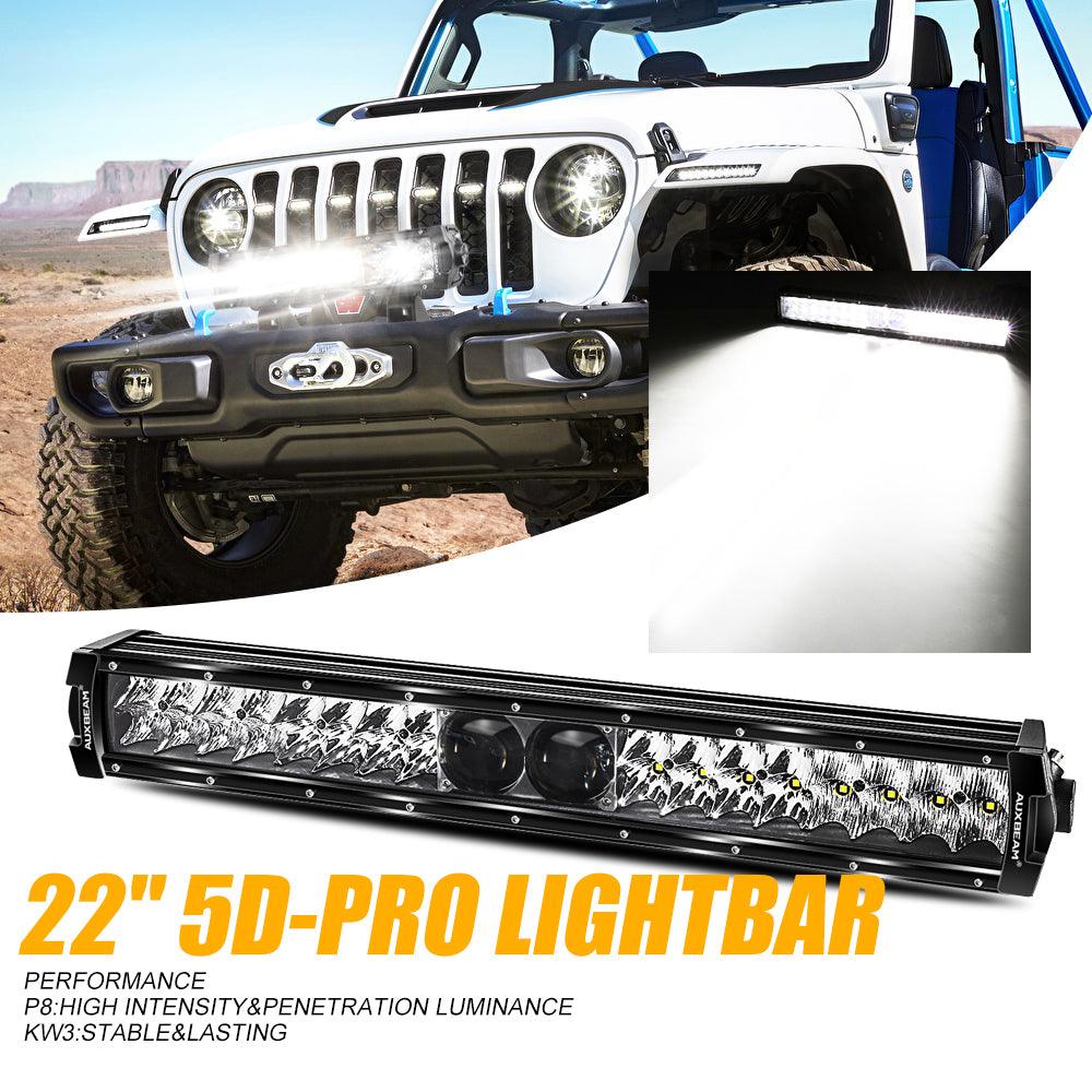 8 Gang Switch Panel+22 Inch 5D-PRO Series Combo Dual Row LED Light Bars ...