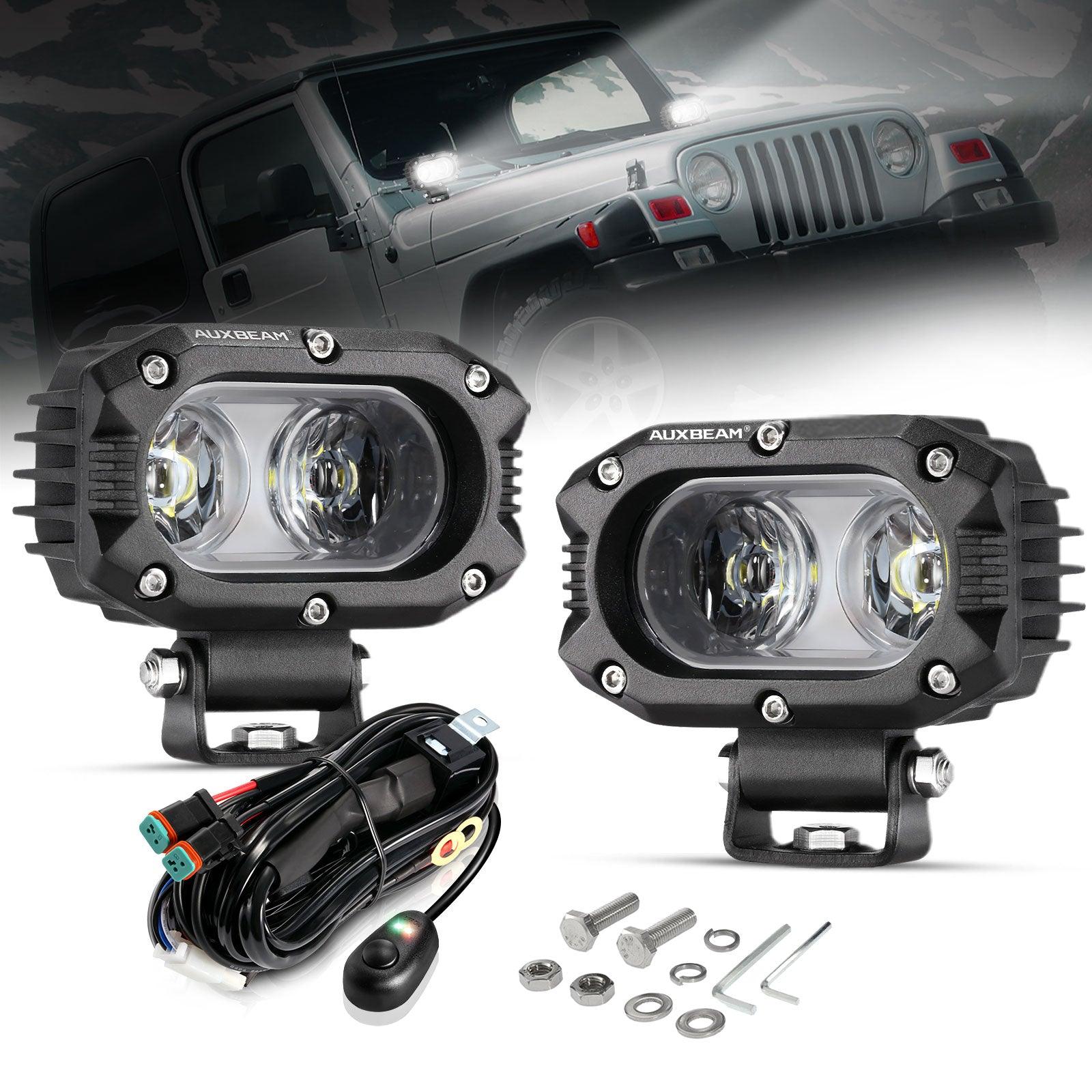 Auxbeam R4 Series 4" LED Light Pods – 60W, 120° Wide Beam, Corrugated Lens