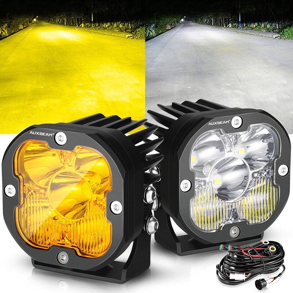 Auxbeam XP-ULTRA Series 3" LED Pods – 80W, Combo Beam, Amber & White