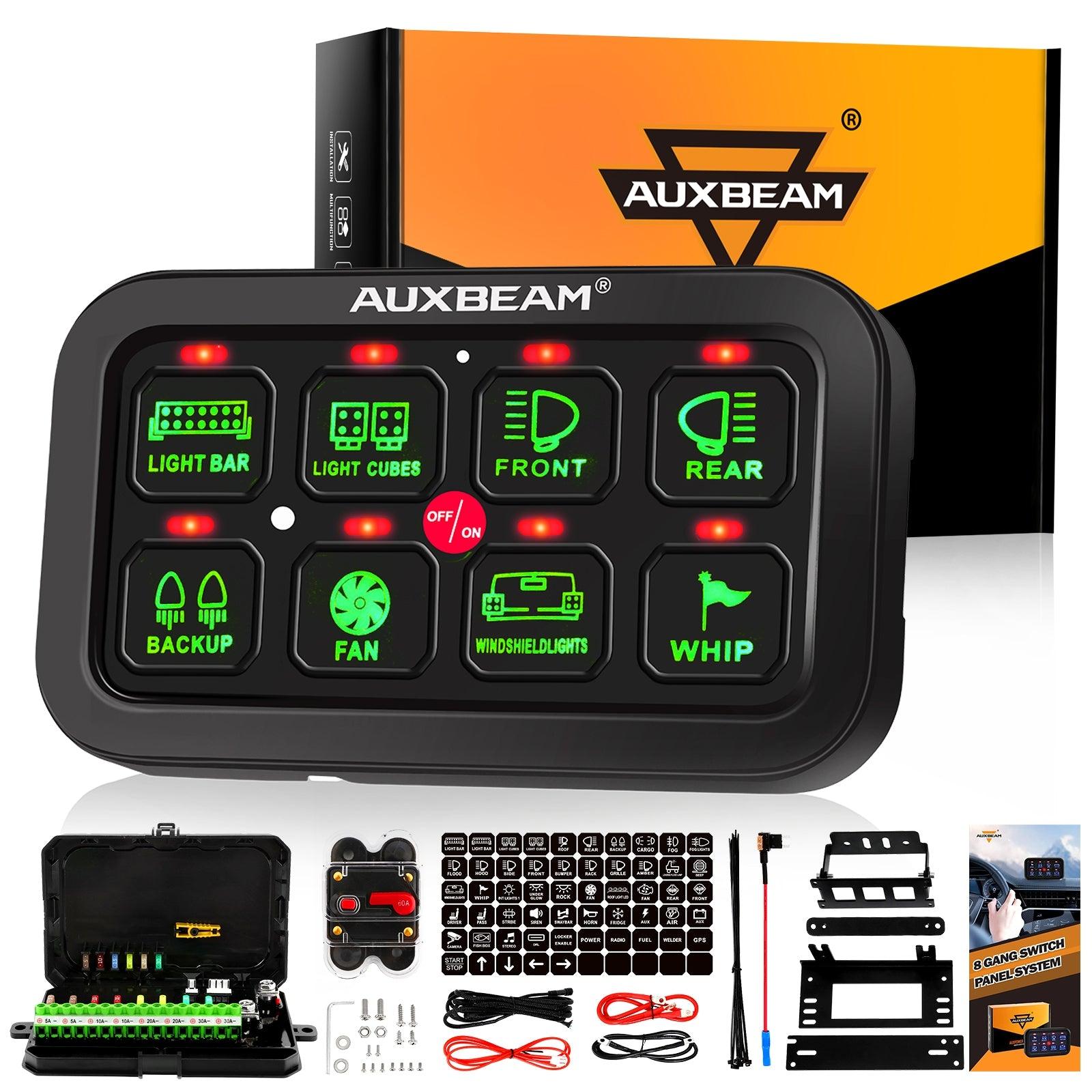 Auxbeam Single Series 6/8-Gang LED Switch Panel – Off-Road Light Controller
