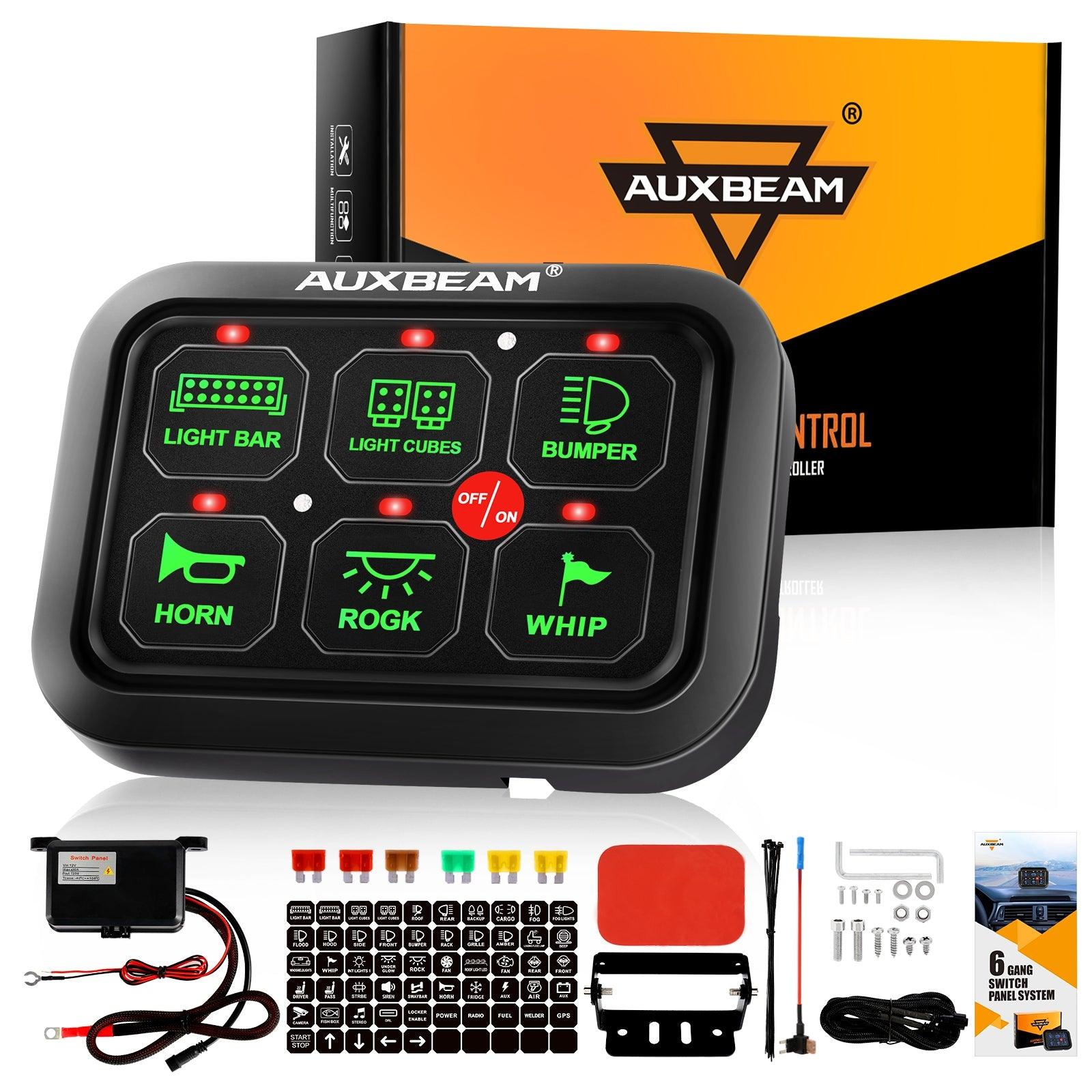 Auxbeam Single Series 6/8-Gang LED Switch Panel – Off-Road Light Controller