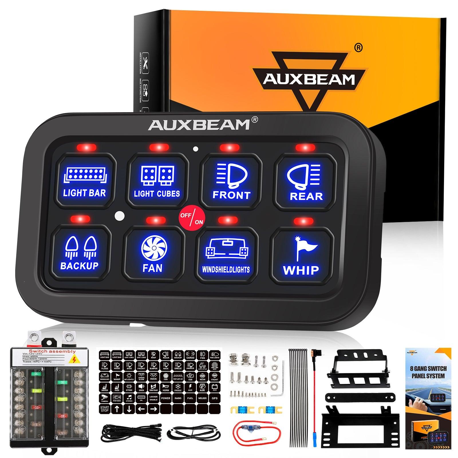 Auxbeam Single Series 6/8-Gang LED Switch Panel – Off-Road Light Controller