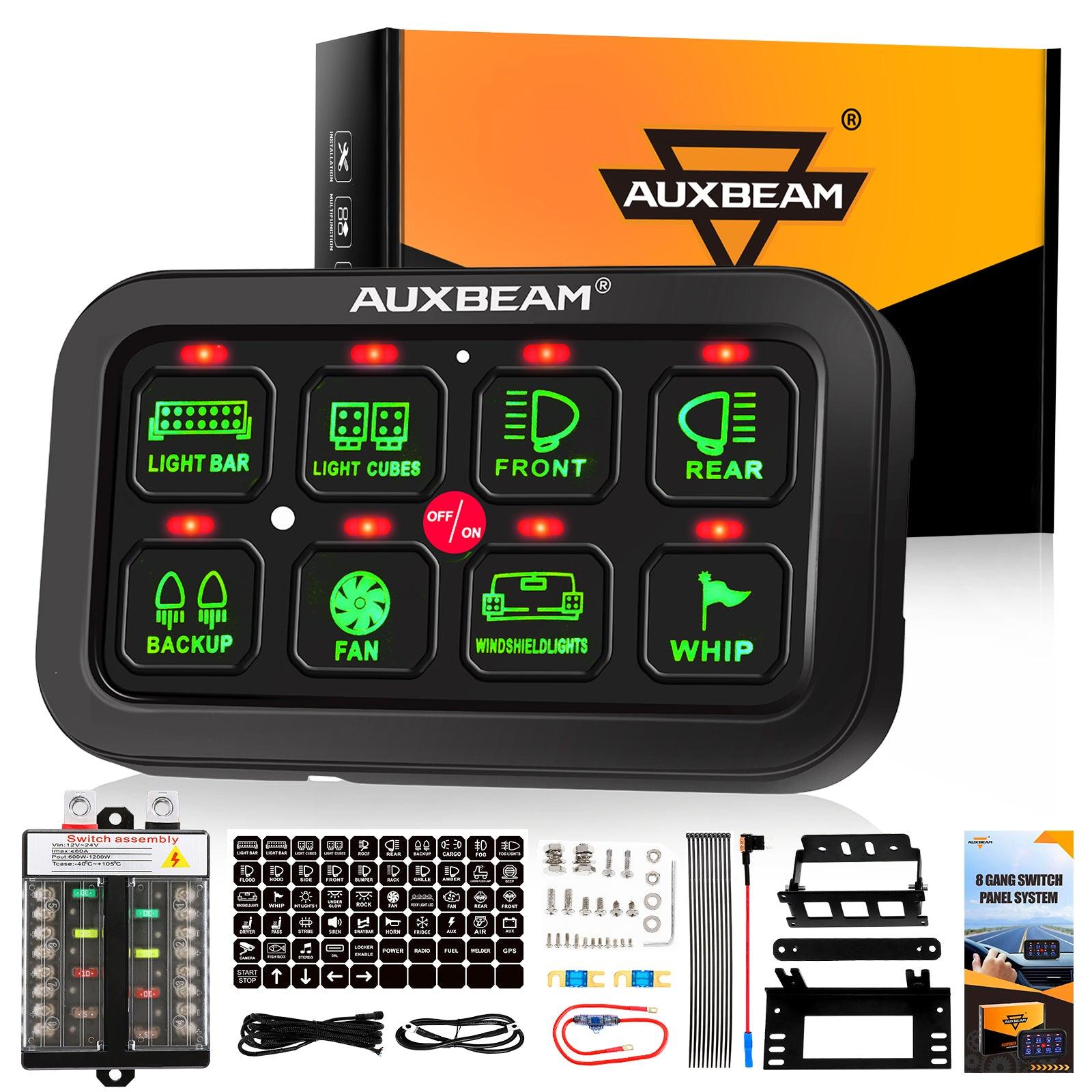 Auxbeam Single Series 6/8-Gang LED Switch Panel – Off-Road Light Controller