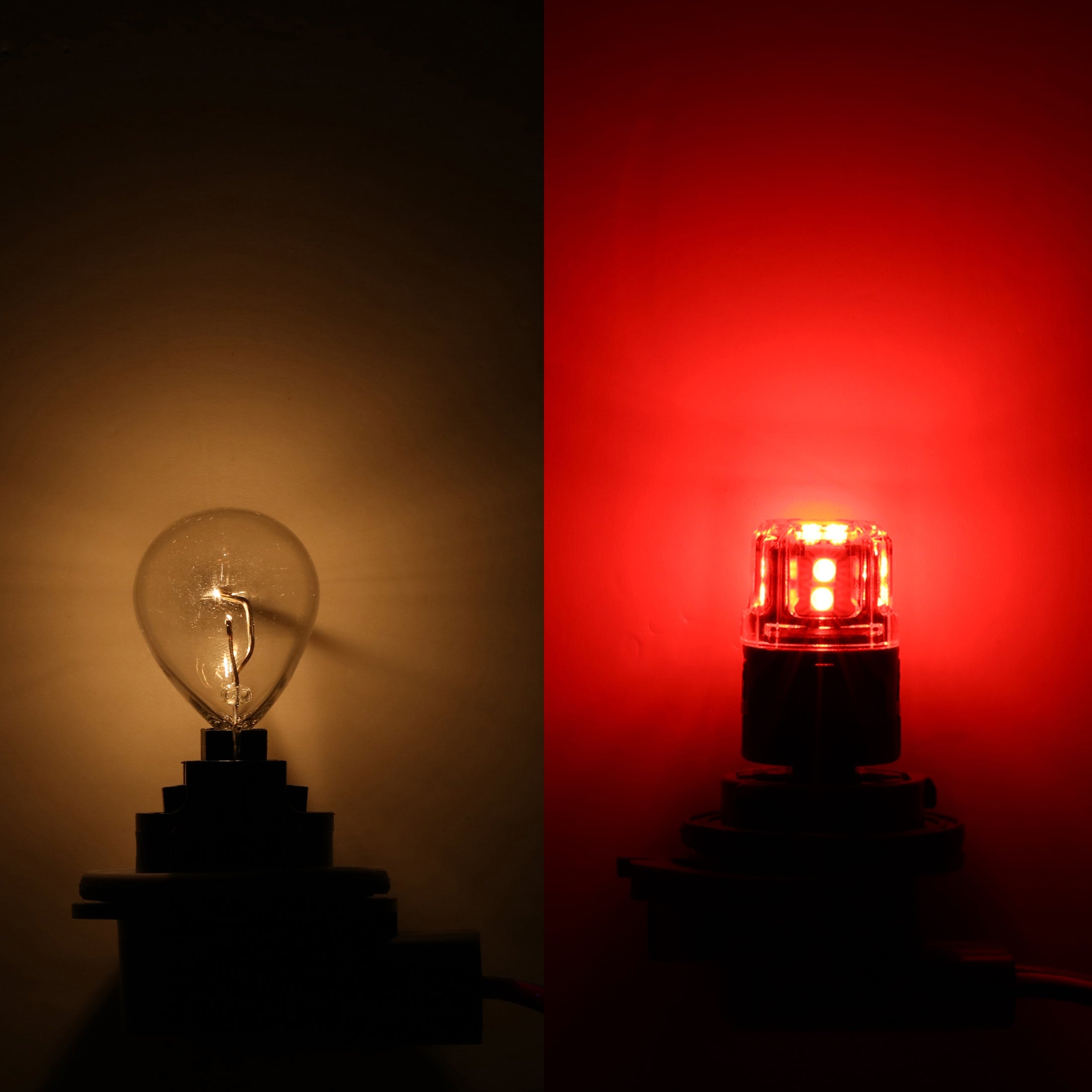 Auxbeam T25 / 3157 / 3156 LED Brake & Tail Light Bulbs – B52 Series, 11W, 500% Brighter, Red, CAN-Bus Error-Free (2 Pack)