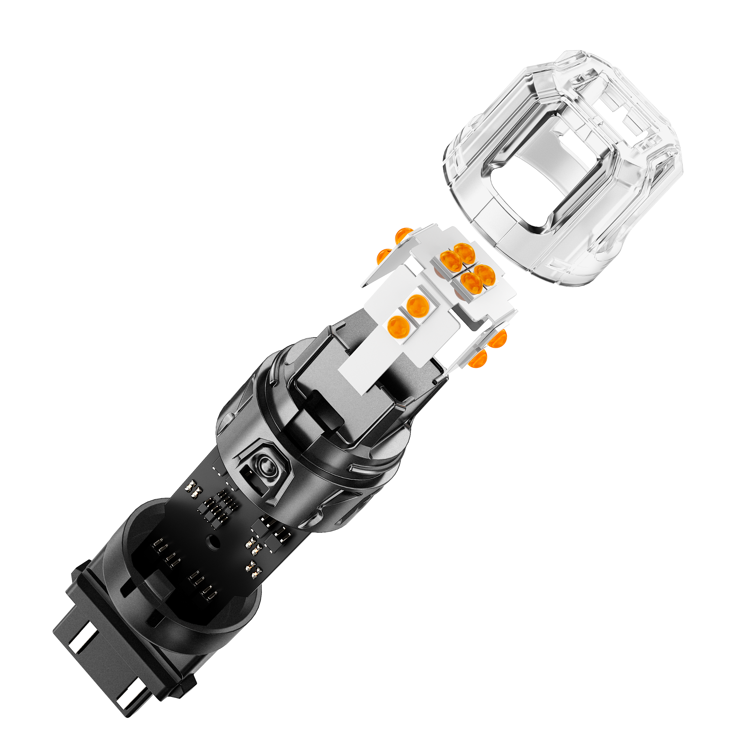 Auxbeam T25 / 3157 / 3156 LED Turn Signal Bulbs – B52 Series, Front/Rear & Side Marker Lights, 13W, 500% Brighter, 3000K Amber, CAN-Bus Error-Free (2 Pack)