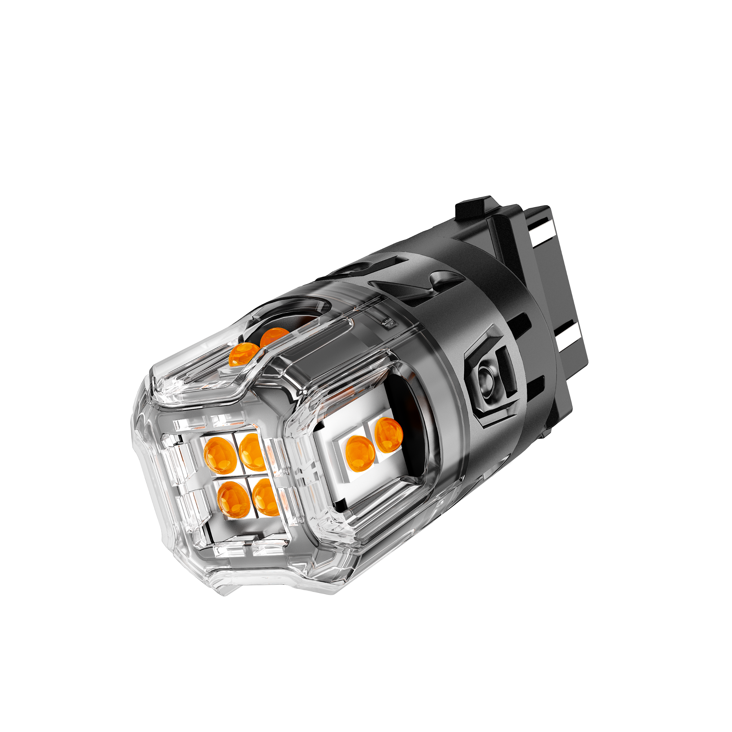 Auxbeam T25 / 3157 / 3156 LED Turn Signal Bulbs – B52 Series, Front/Rear & Side Marker Lights, 13W, 500% Brighter, 3000K Amber, CAN-Bus Error-Free (2 Pack)