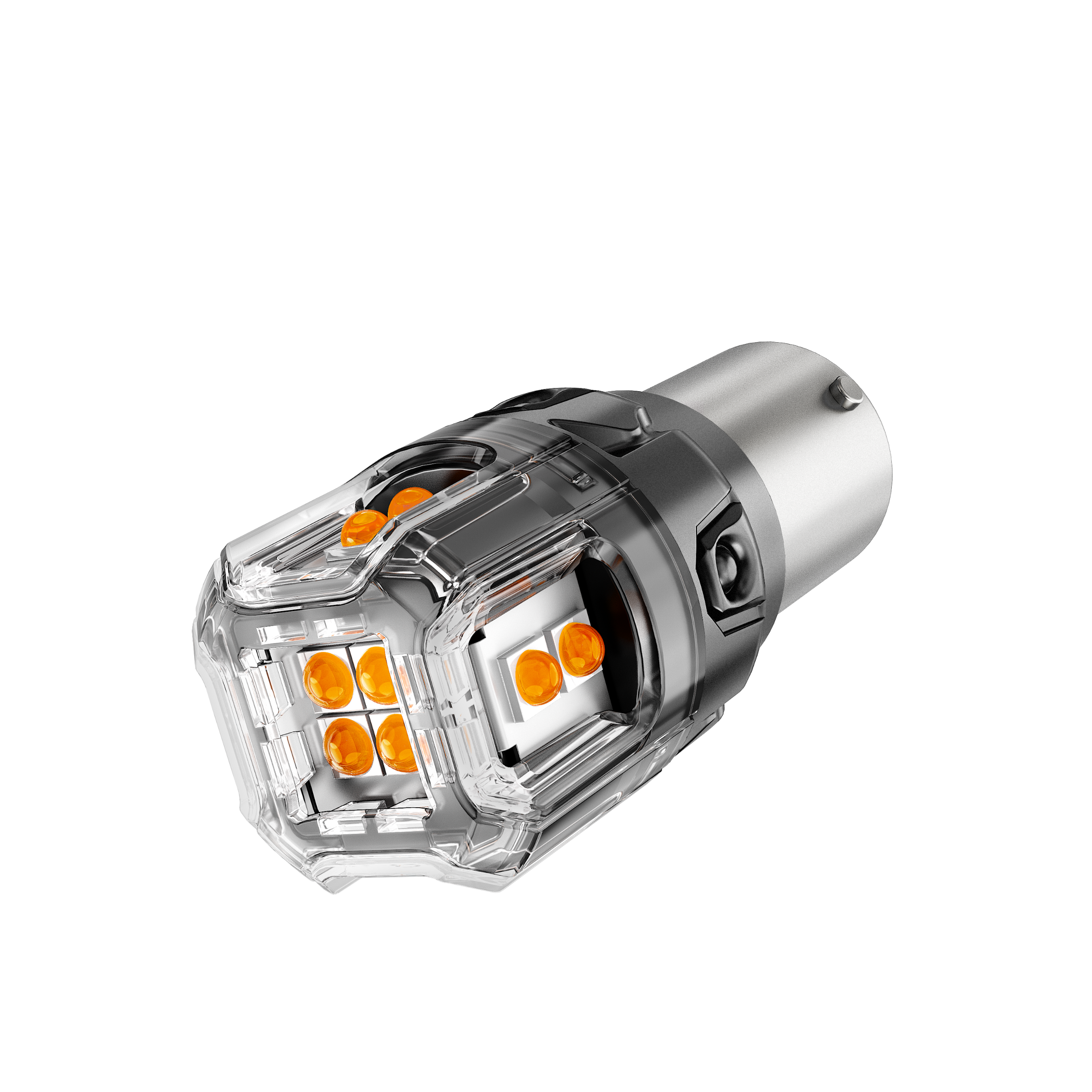 Auxbeam BAU15S / 7507 LED Turn Signal Bulbs – B52 Series, Front/Rear & Side Marker Lights, 13W, 500% Brighter, 3000K Amber, CAN-Bus Error-Free (2 Pack)