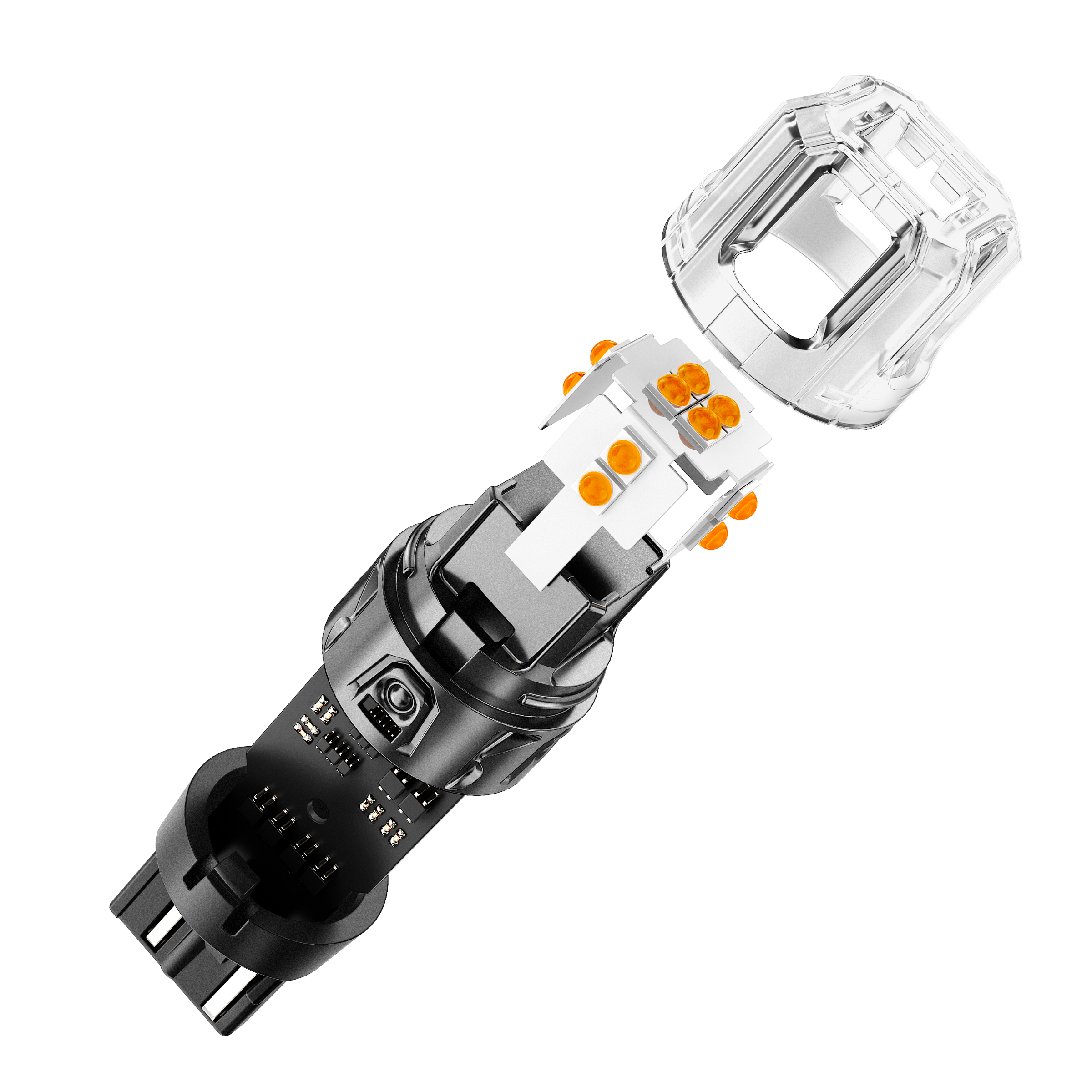Auxbeam T20 / 7443 / 7440 LED Turn Signal Bulbs – B52 Series, Front/Rear & Side Marker Lights, 13W, 500% Brighter, 3000K Amber, CAN-Bus Error-Free (2 Pack)