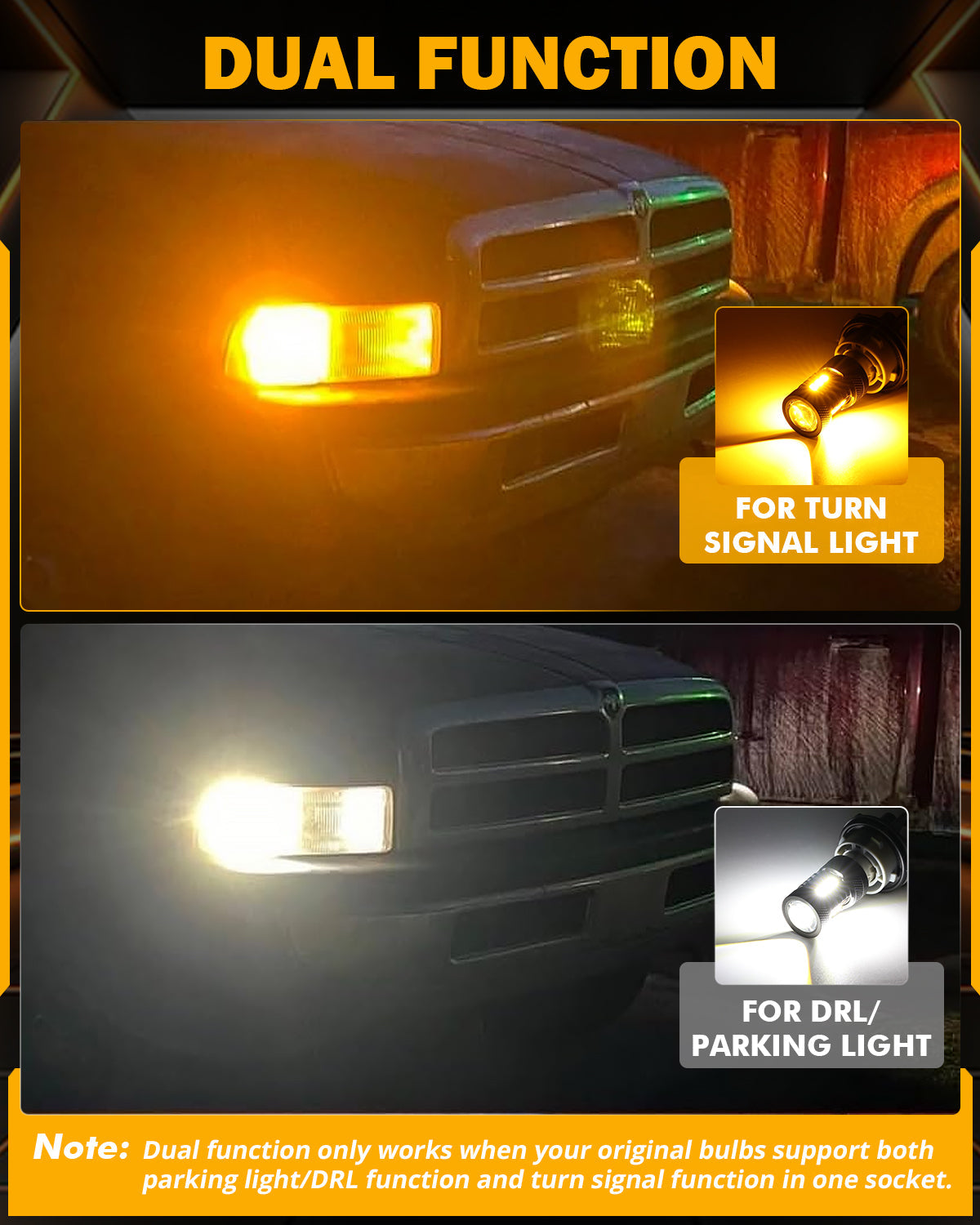 Auxbeam 1157 BAY15D LED Switchback Bulbs – White DRL & Amber Turn Signal, 400% High Brightness (2 Pack)