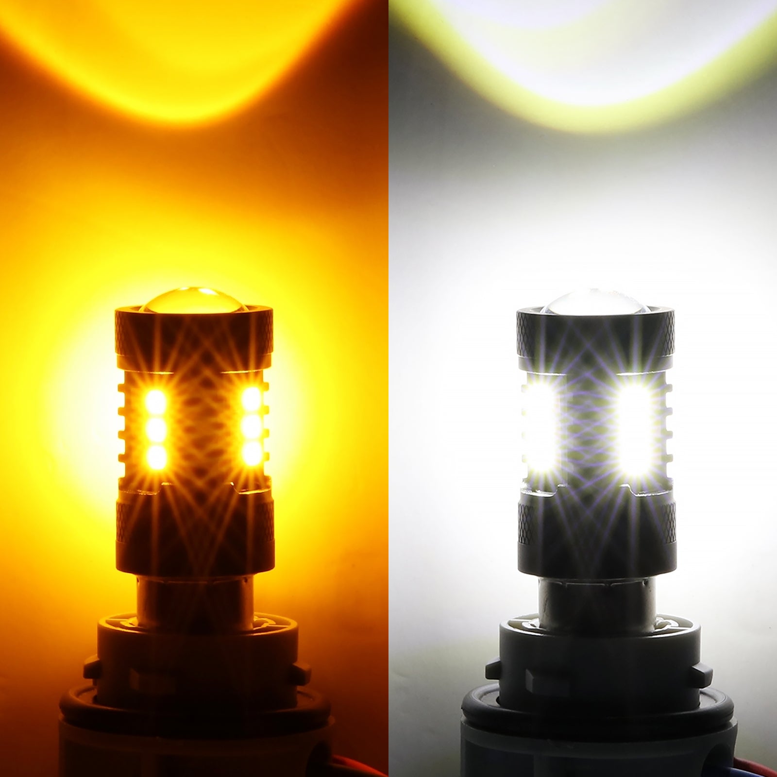 Auxbeam 1157 BAY15D LED Switchback Bulbs – White DRL & Amber Turn Signal, 400% High Brightness (2 Pack)