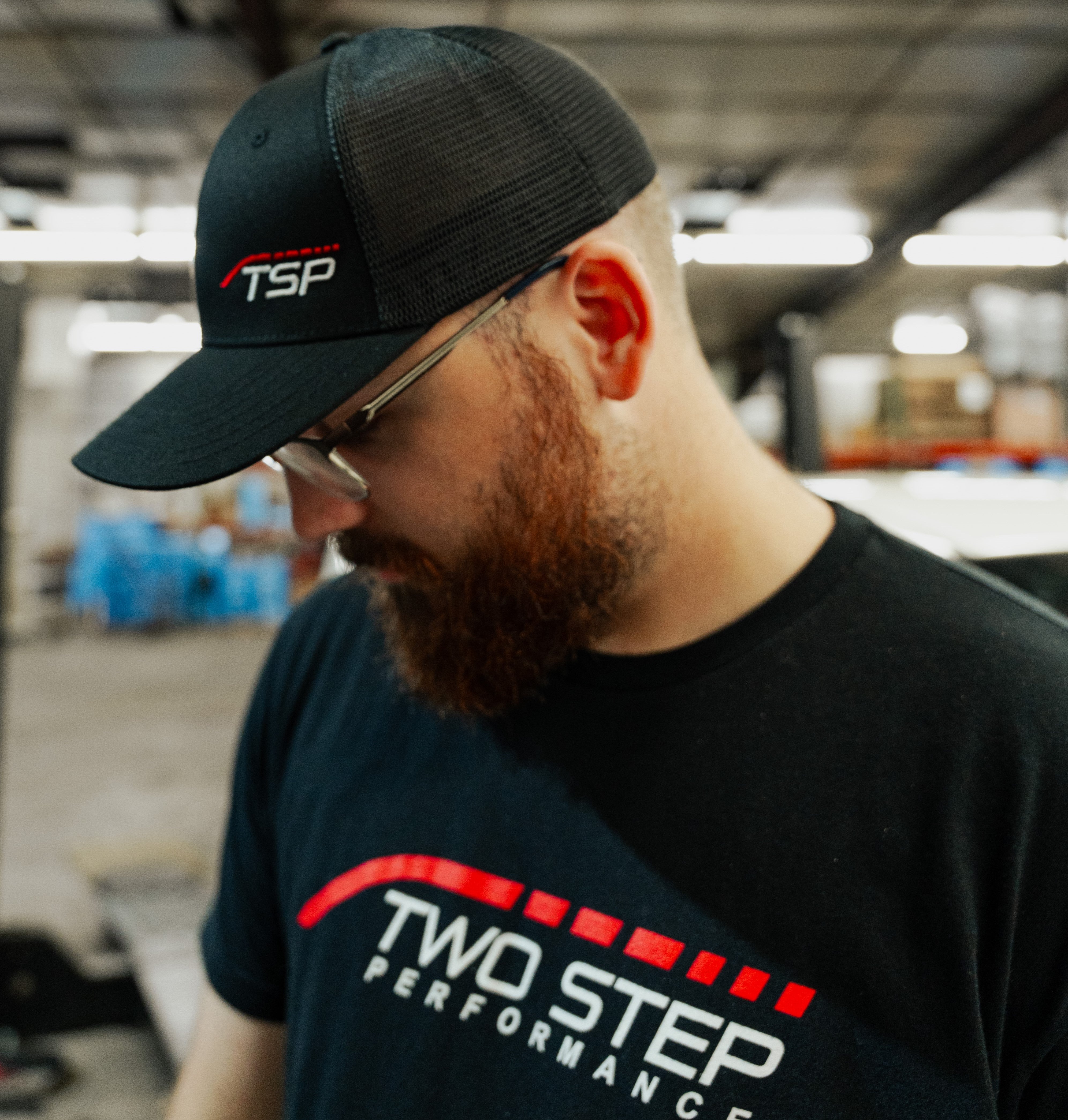 TSP Black Mesh Hat w/ Abbreviated Logo