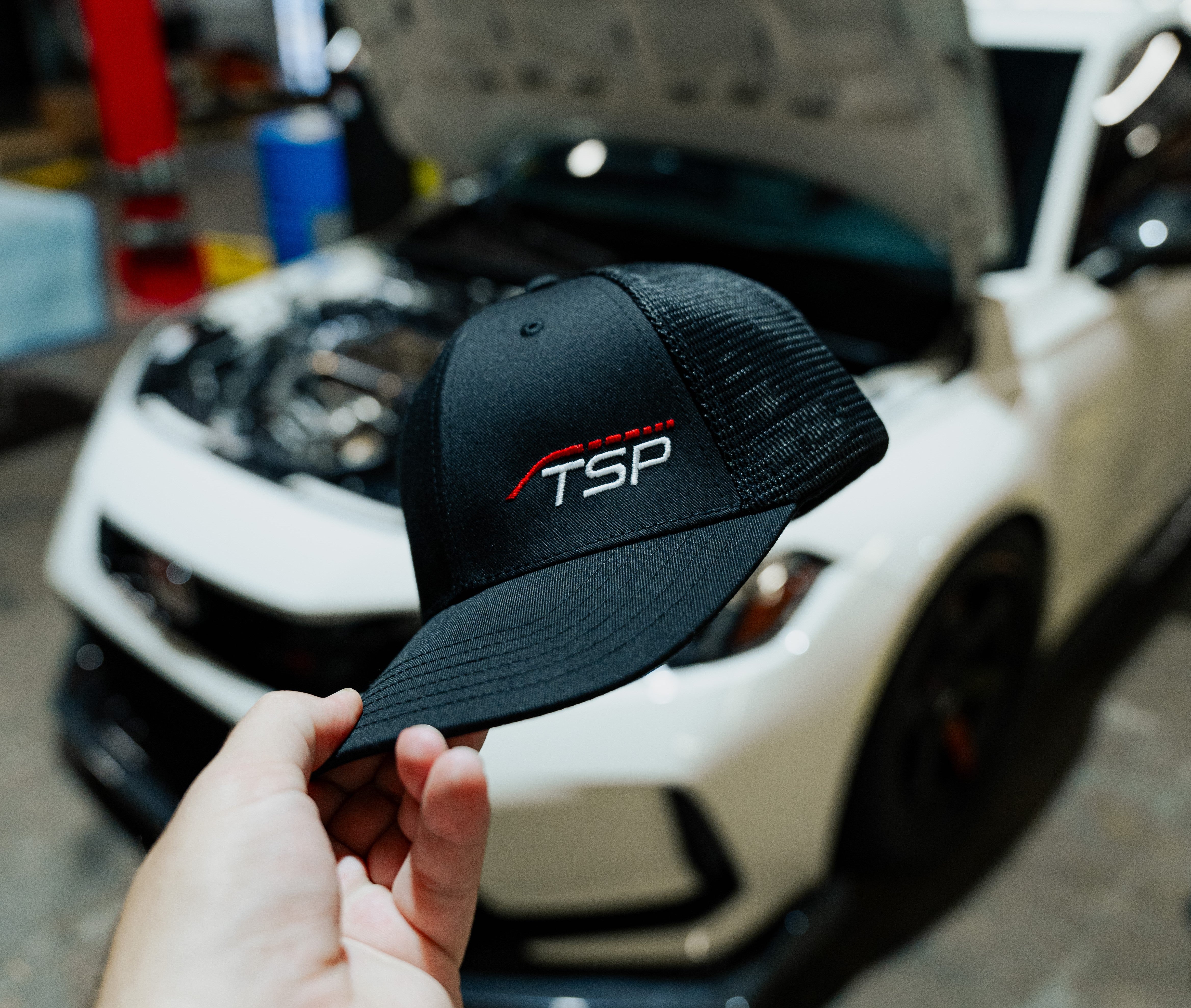 TSP Black Mesh Hat w/ Abbreviated Logo