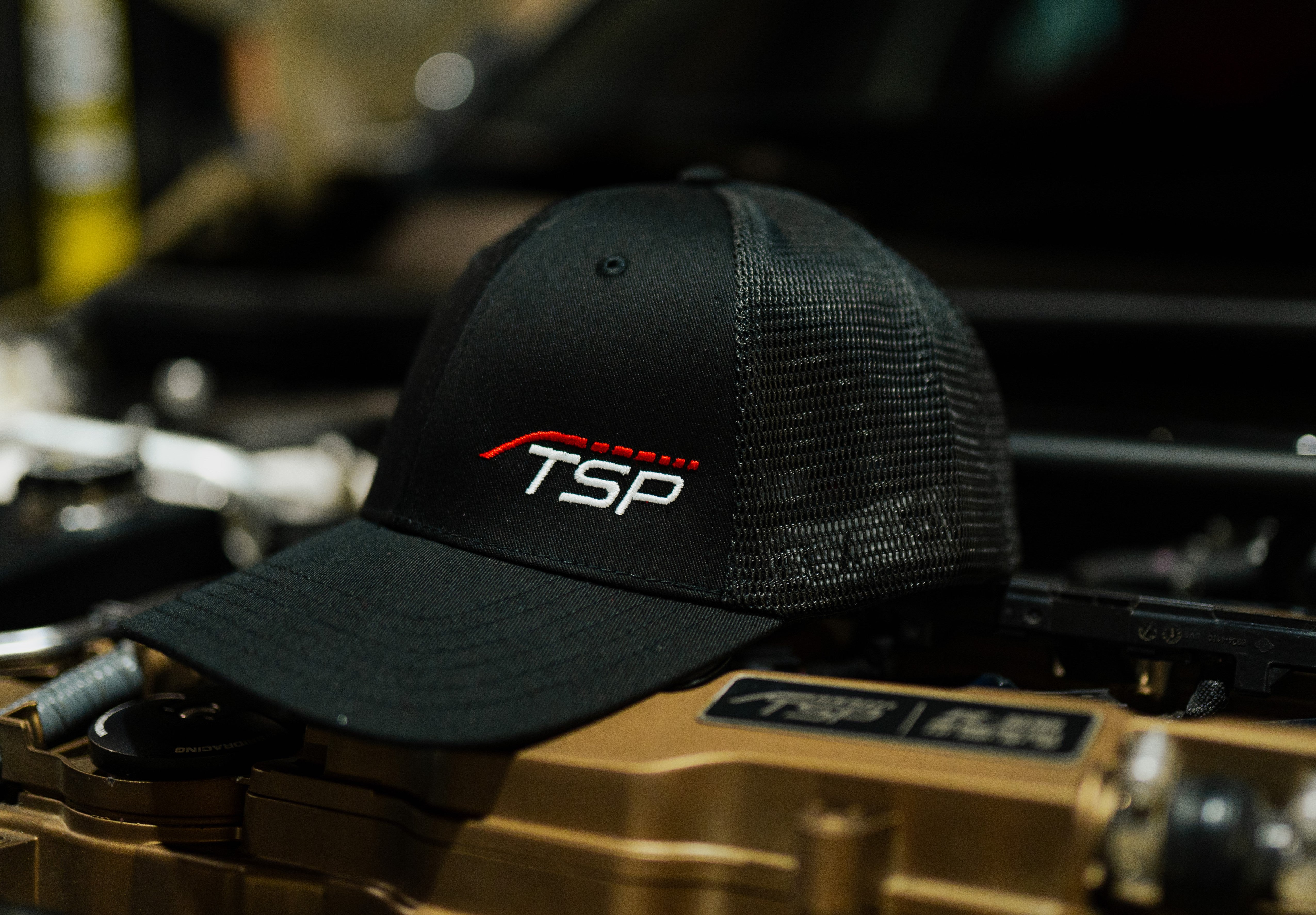 TSP Black Mesh Hat w/ Abbreviated Logo