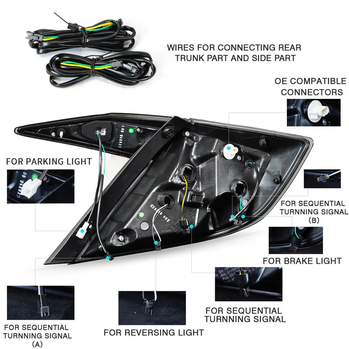 TSP LED Tail Lights for 2016-2021 Honda Civic Sedan [FC] - ** Returned Item **