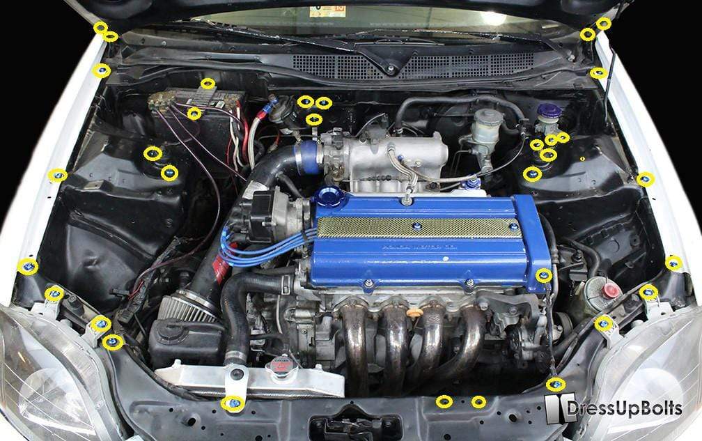 Dress Up Bolts Titanium Ti Engine Bay Kit for 96-00 Civic [EK/EJ]