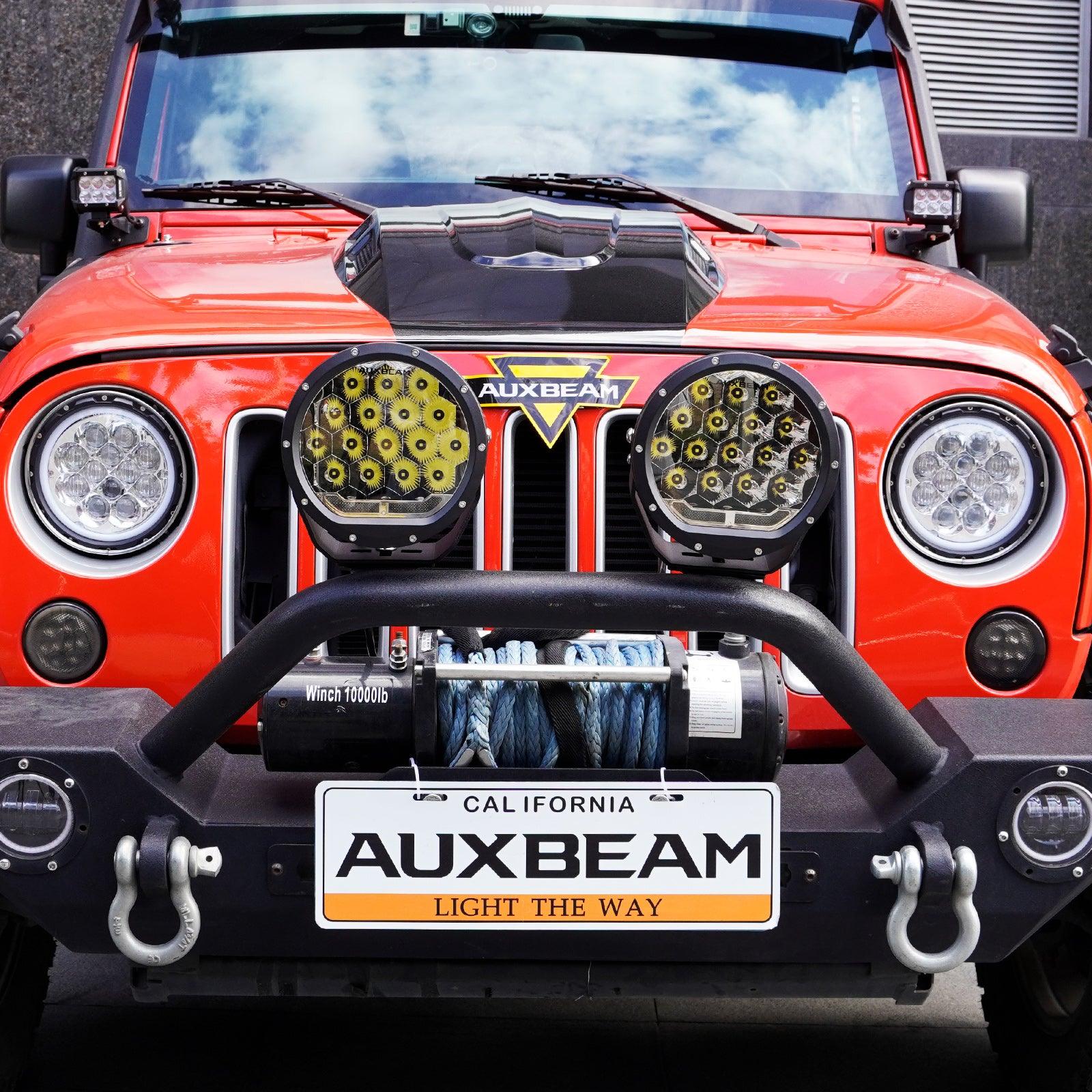 Auxbeam 7" 178W Round LED Driving Lights – Spot Beam, Off-Road (2 Pack)