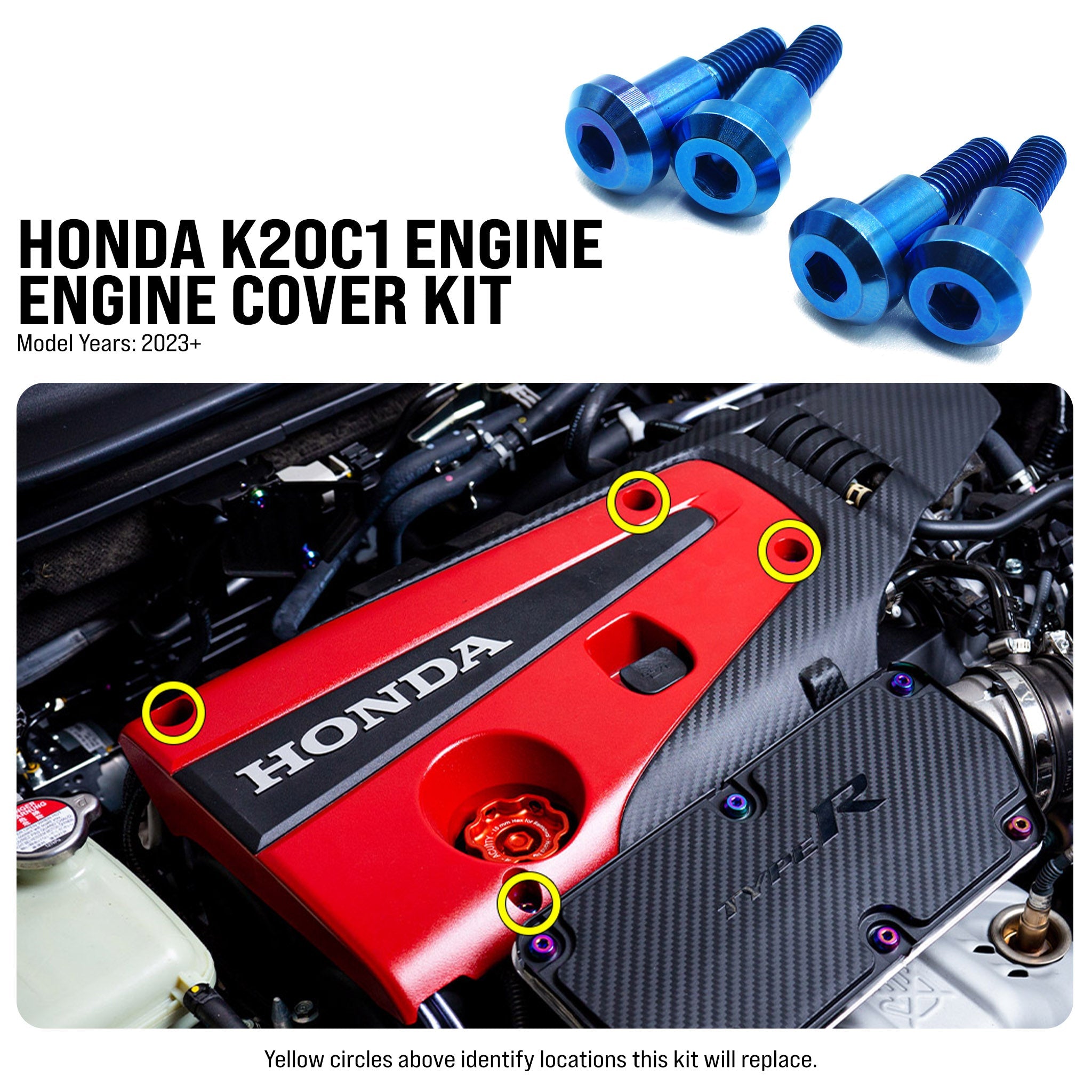 Dress Up Bolts Titanium Hardware Engine Cover Kit for Honda K20C1/8 Engine [FK8/FL5/DE5]