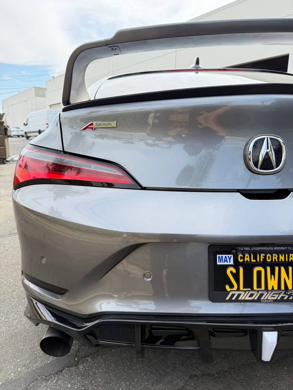 De4 Integra Rear Diffuser SWA Design Gloss Black Rear Diffuser w/ Clear 3rd Brake Light for 2023